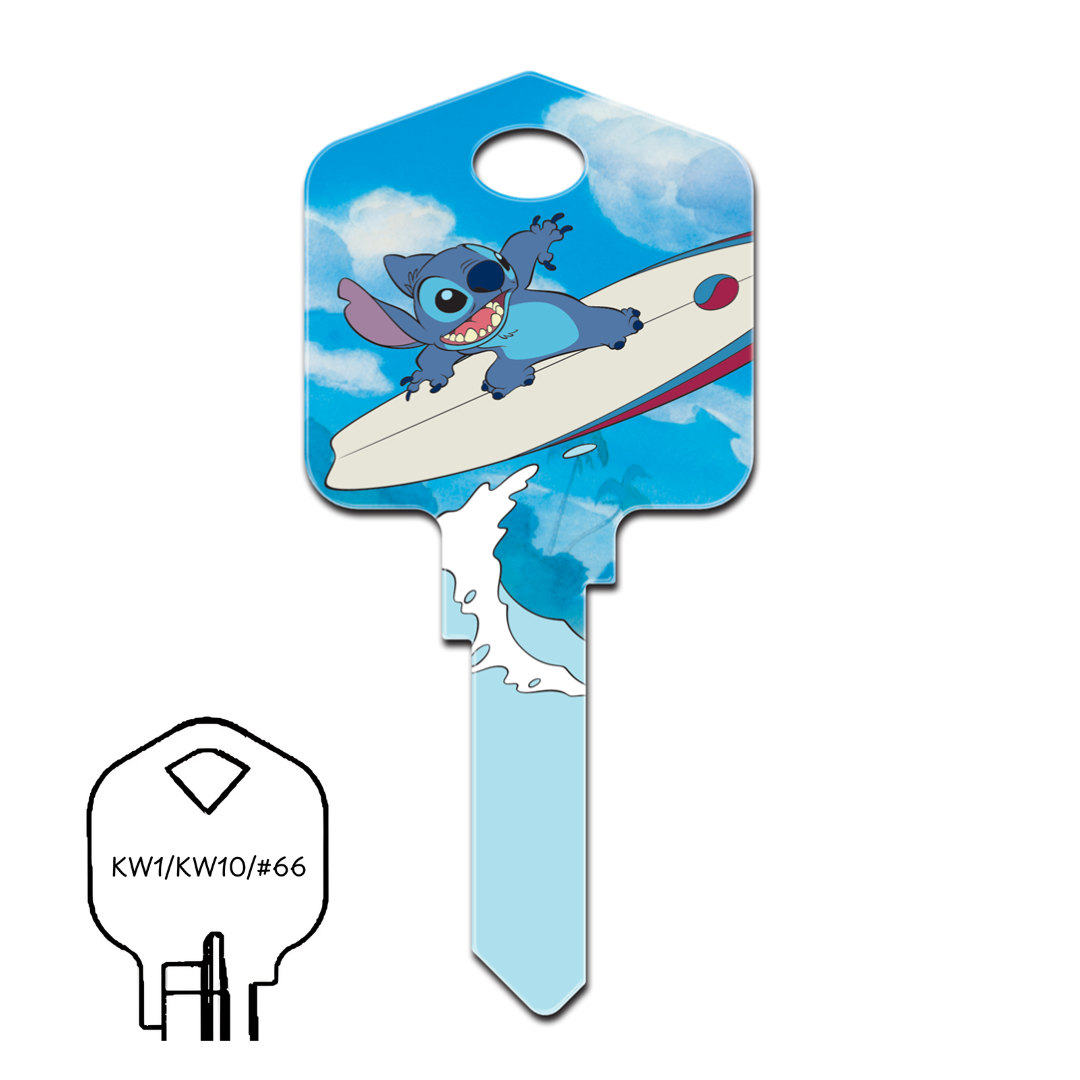 Disney's Surfin Stitch from Lilo & Stitch large uncut House Key Blank