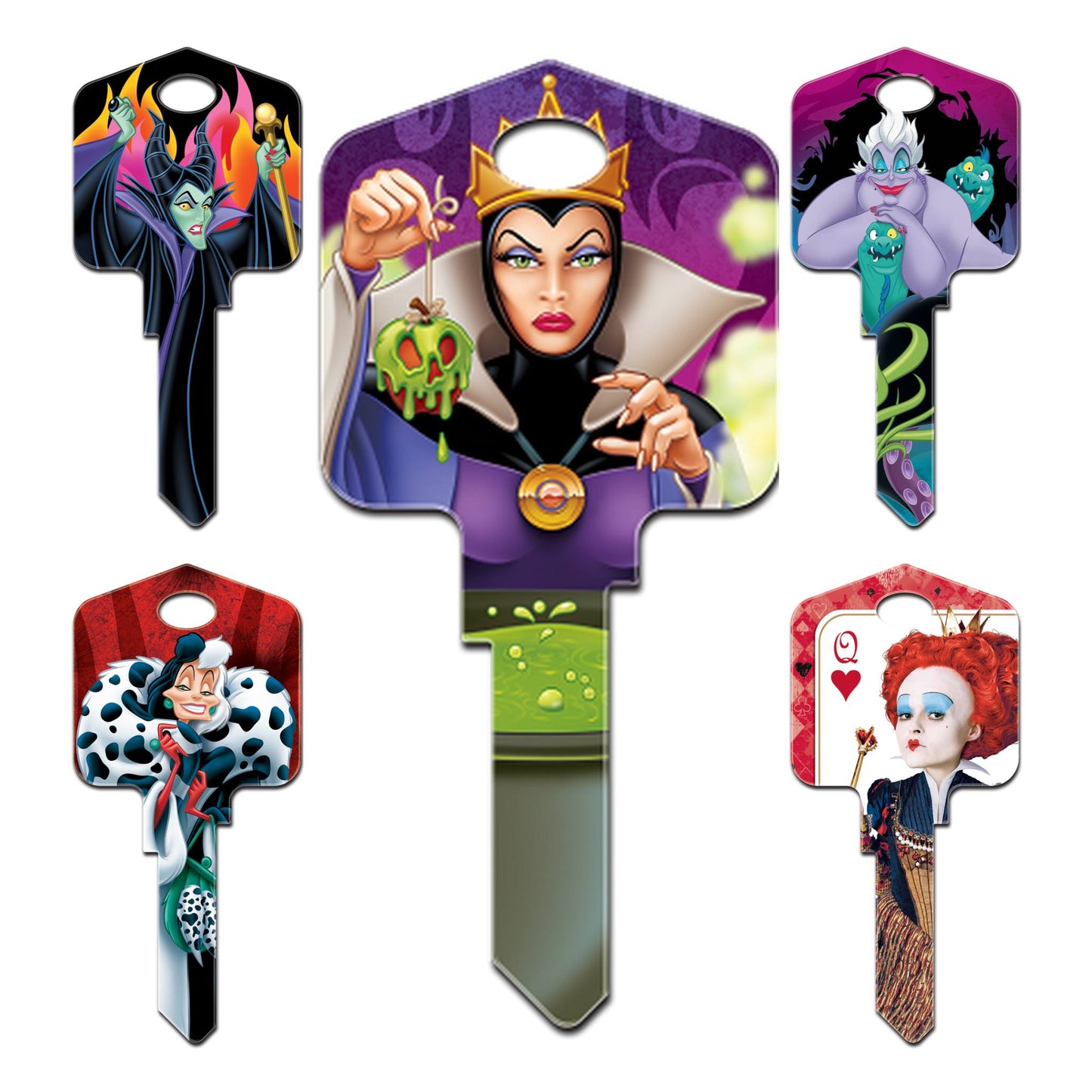 Disney's Villainesses Evil Queens Uncut House Key Blank 5 Designs