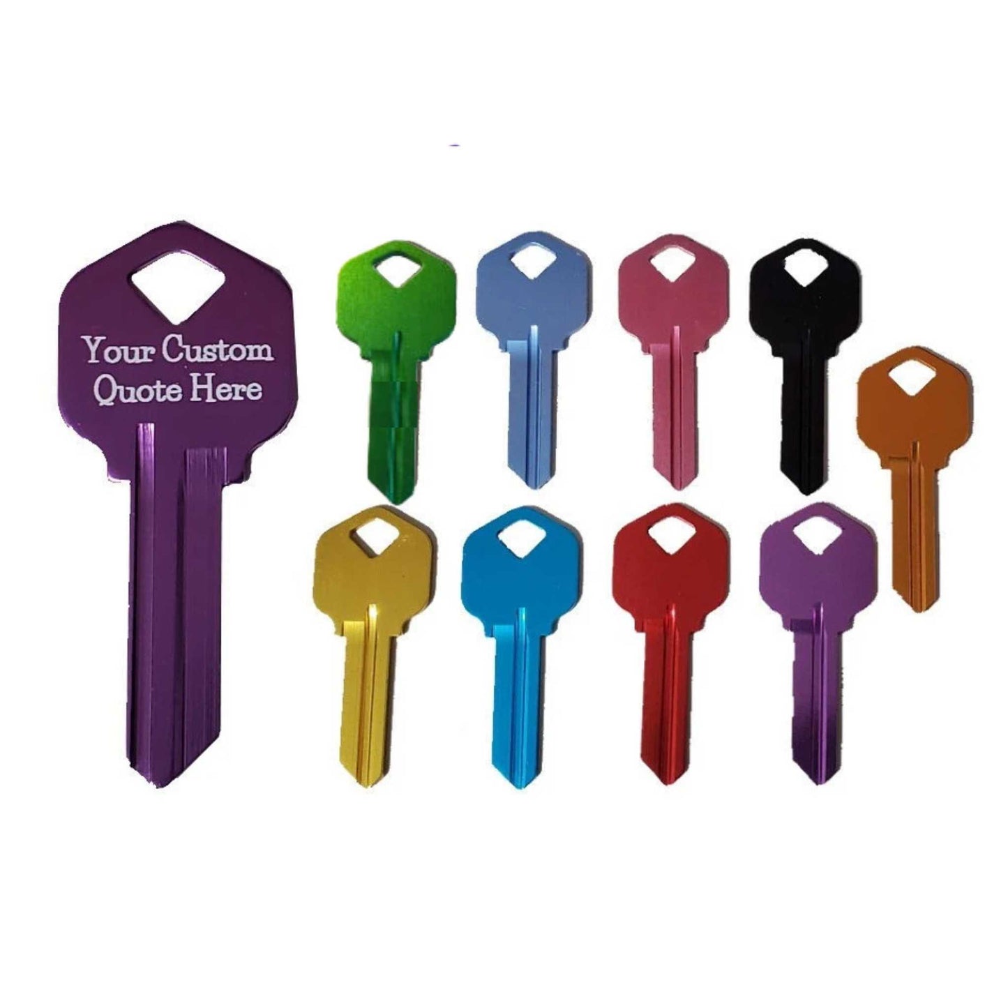 Custom Colorful Key Laser Engrave Personalized Home or Office Key Blank