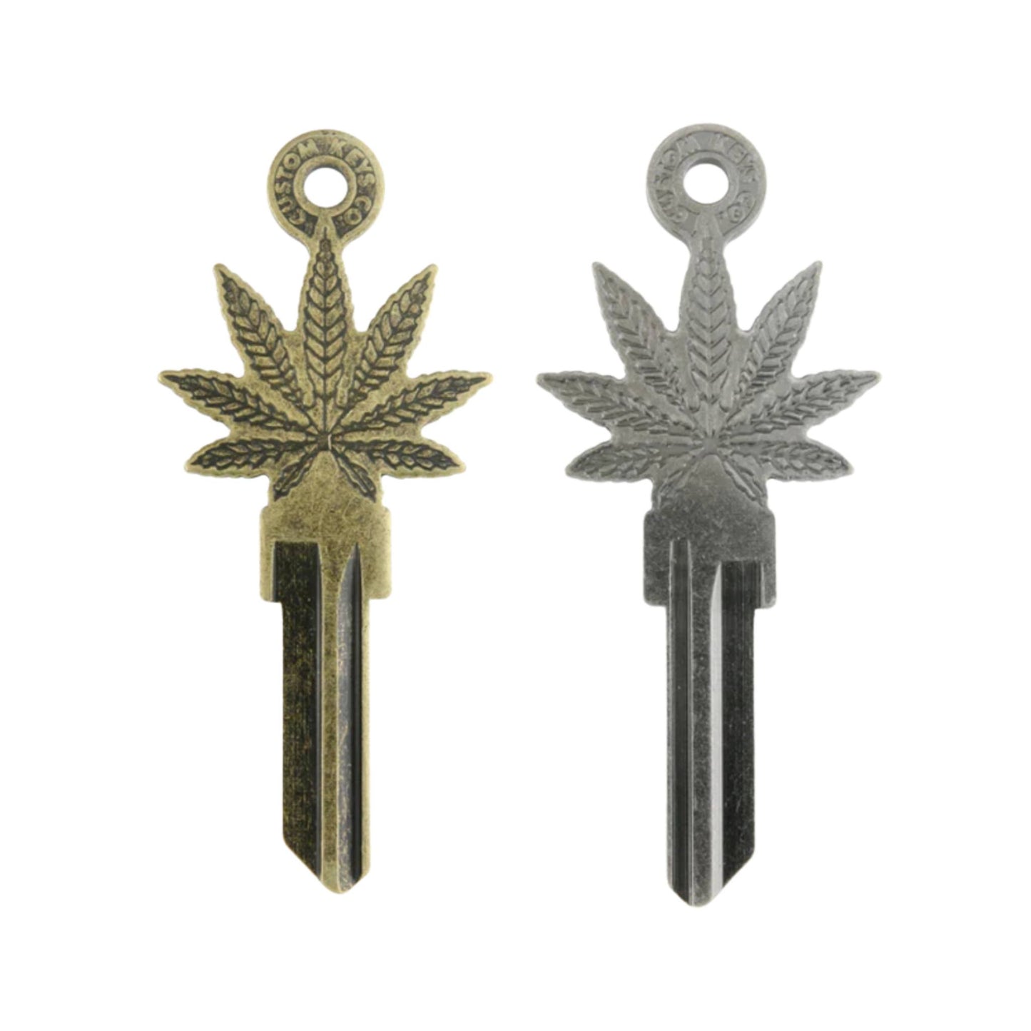 Steampunk Cannabis Leaf Uncut House Key Blank