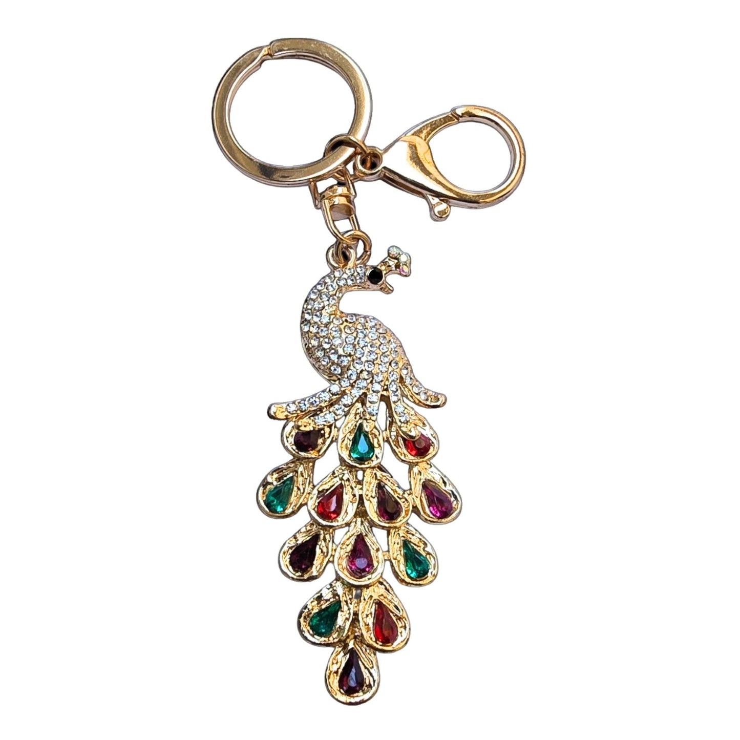 Crystal Peacock Keychain, Purse Charm