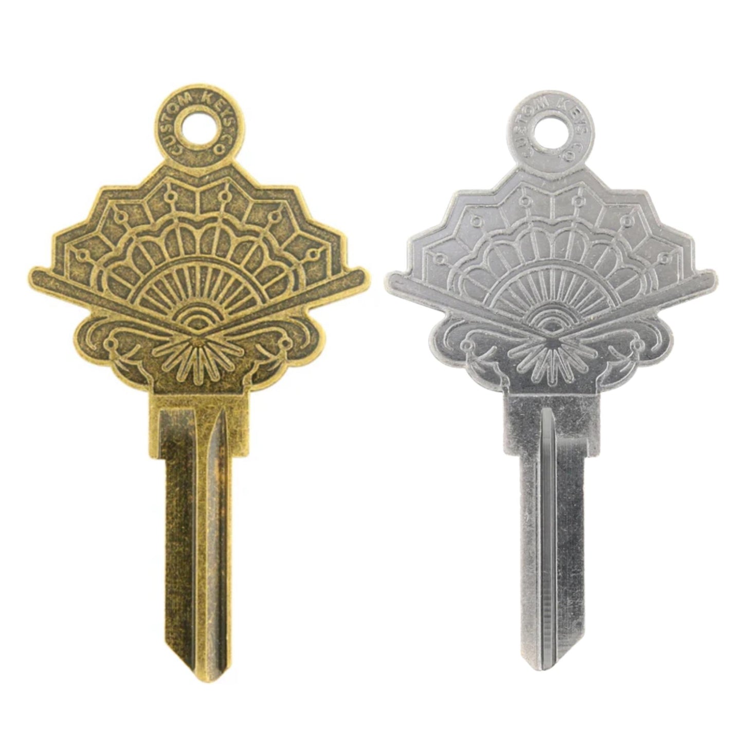 Steampunk Japanese Fan Uncut House Key Blank