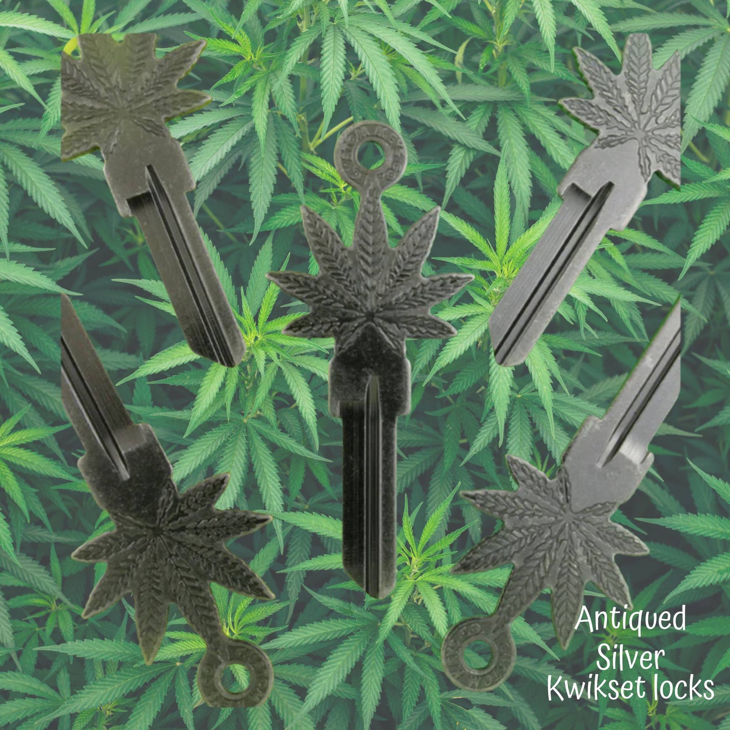 Steampunk Cannabis Leaf Uncut House Key Blank