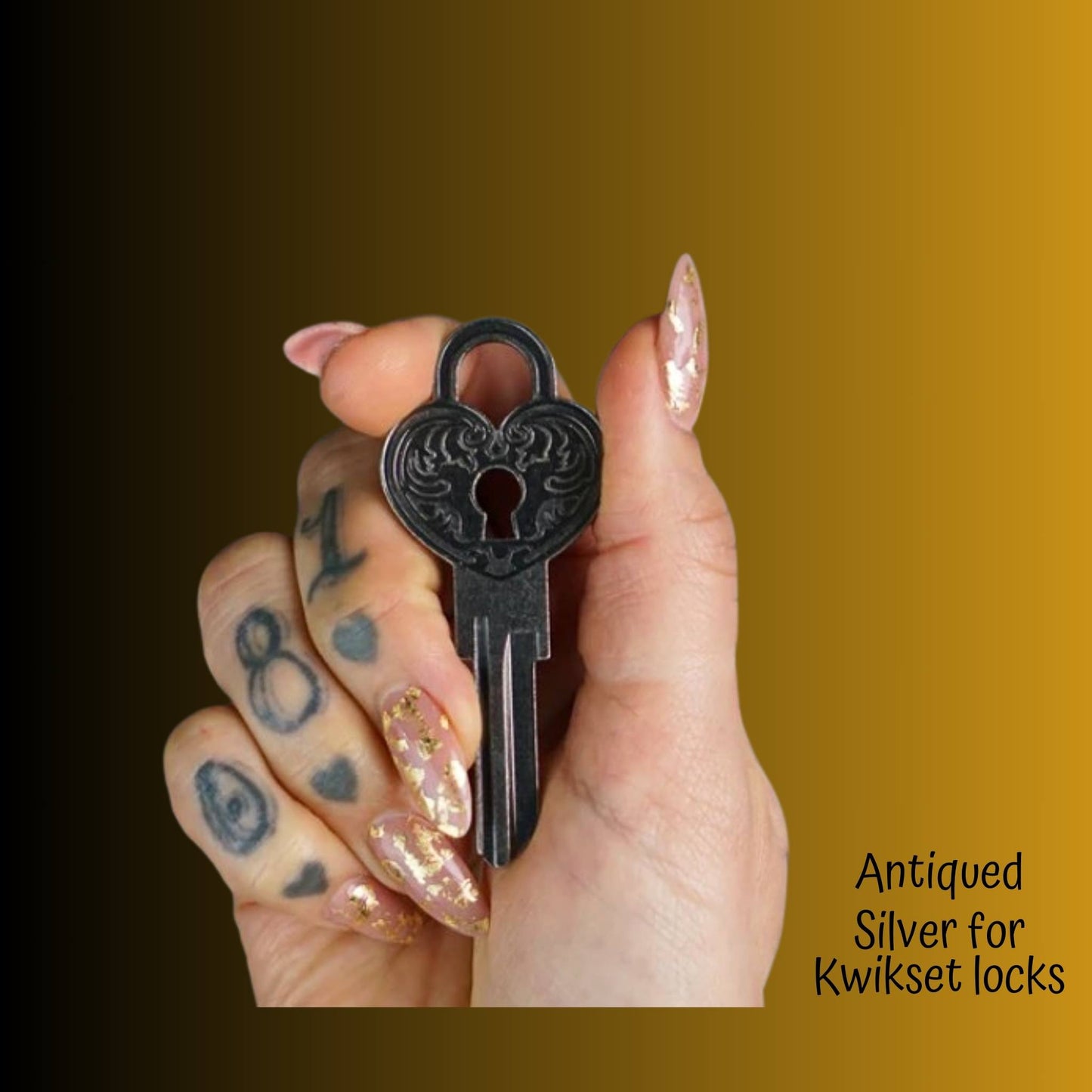 Steampunk Heart Lock Uncut House Key Blank