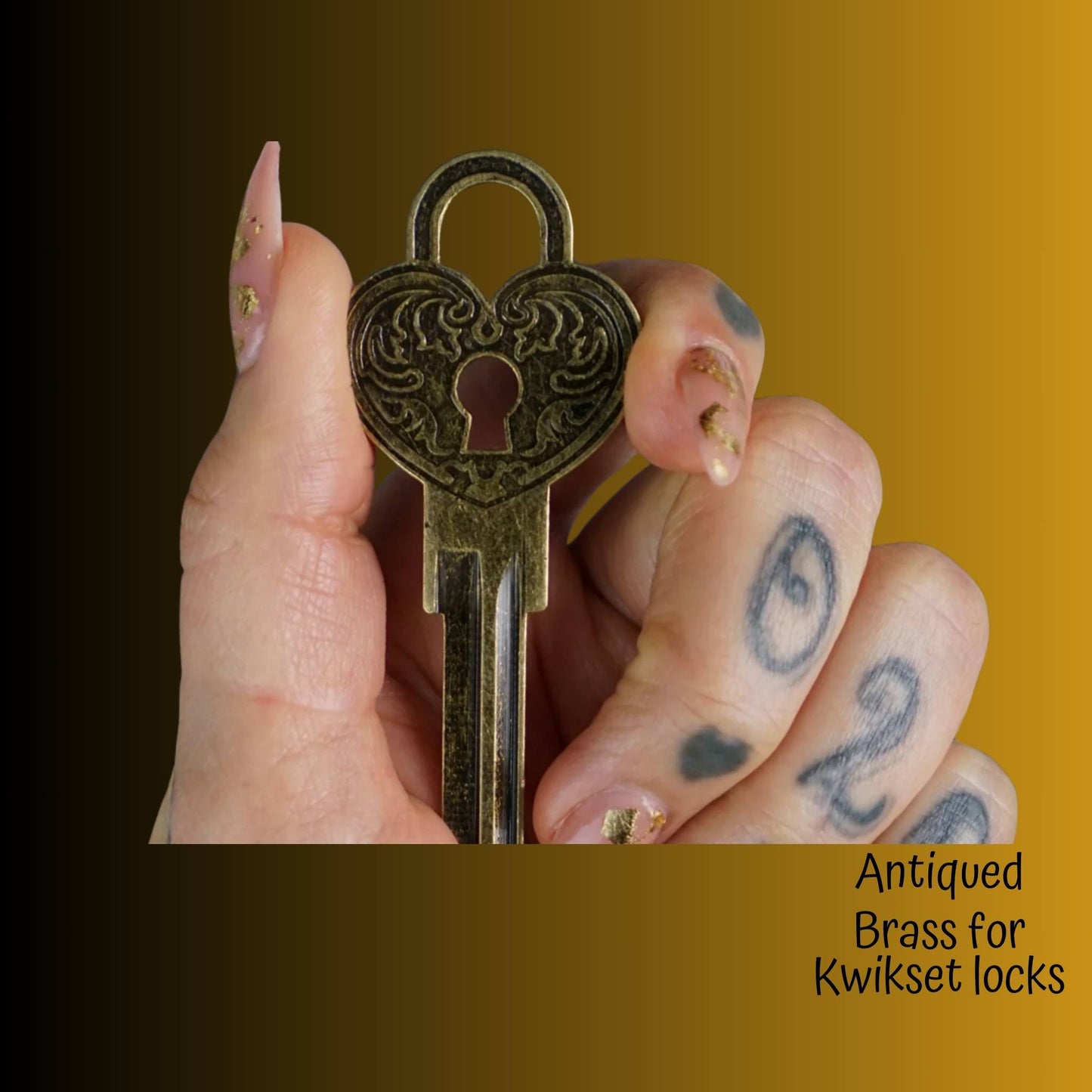 Steampunk Heart Lock Uncut House Key Blank