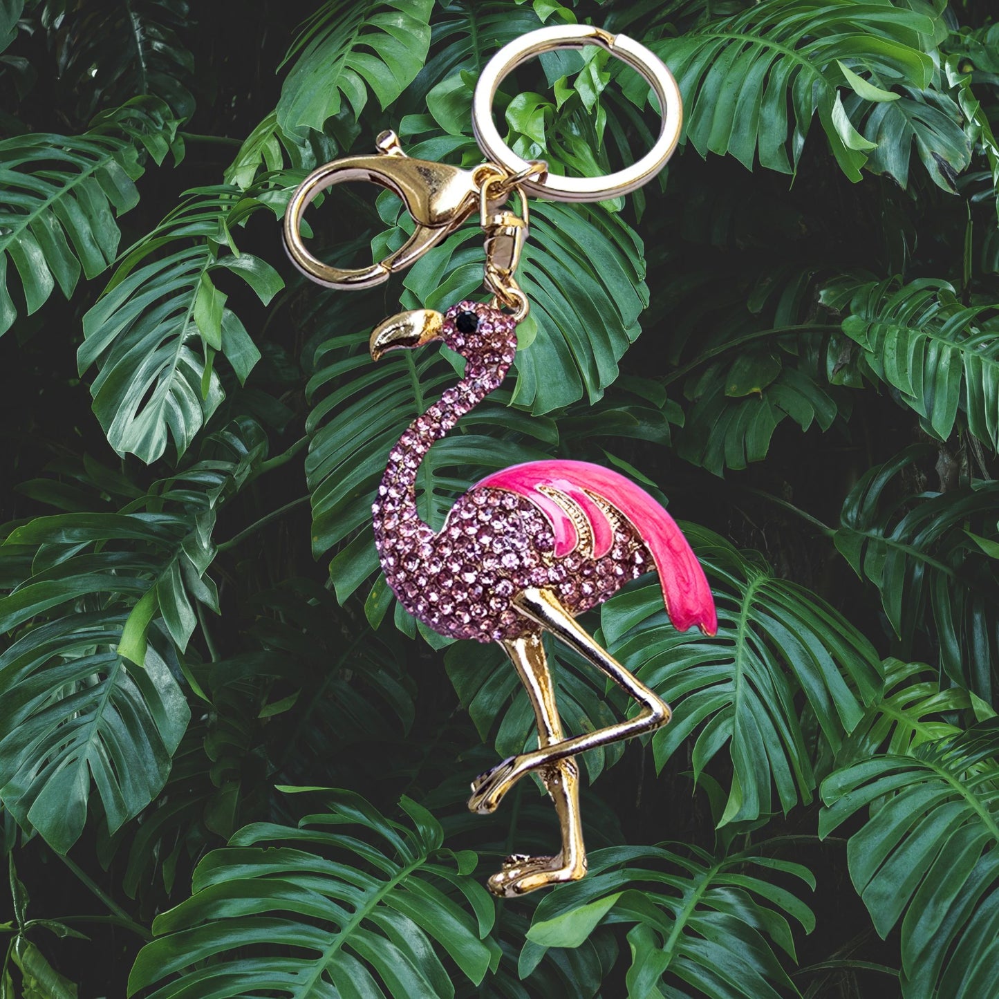 Crystal Flamingo Keychain, Purse Charm