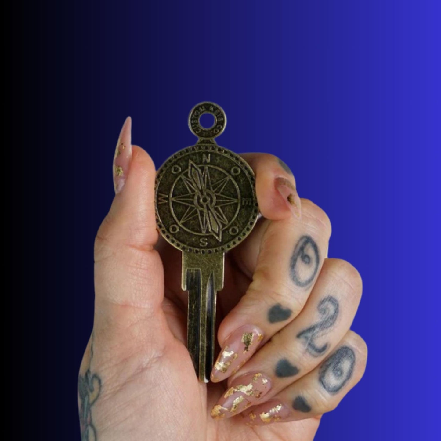 Steampunk Compass Navigator Uncut House Key Blank