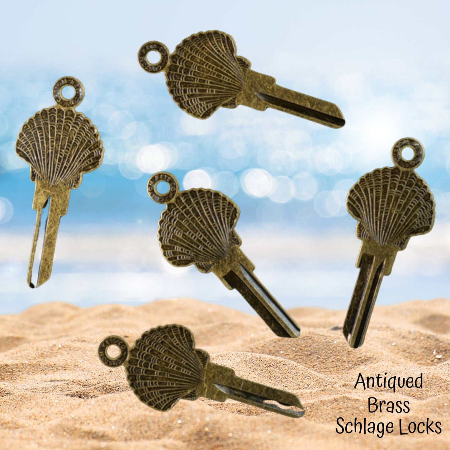 Steampunk Seashell Beach Uncut House Key Blank