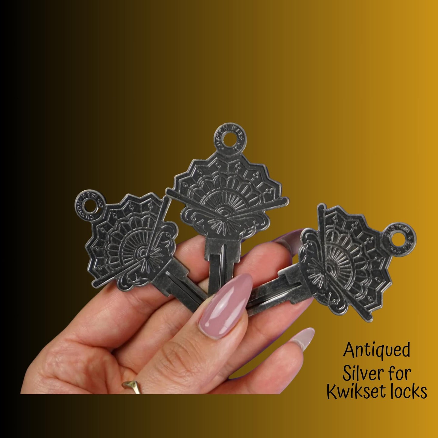 Steampunk Japanese Fan Uncut House Key Blank
