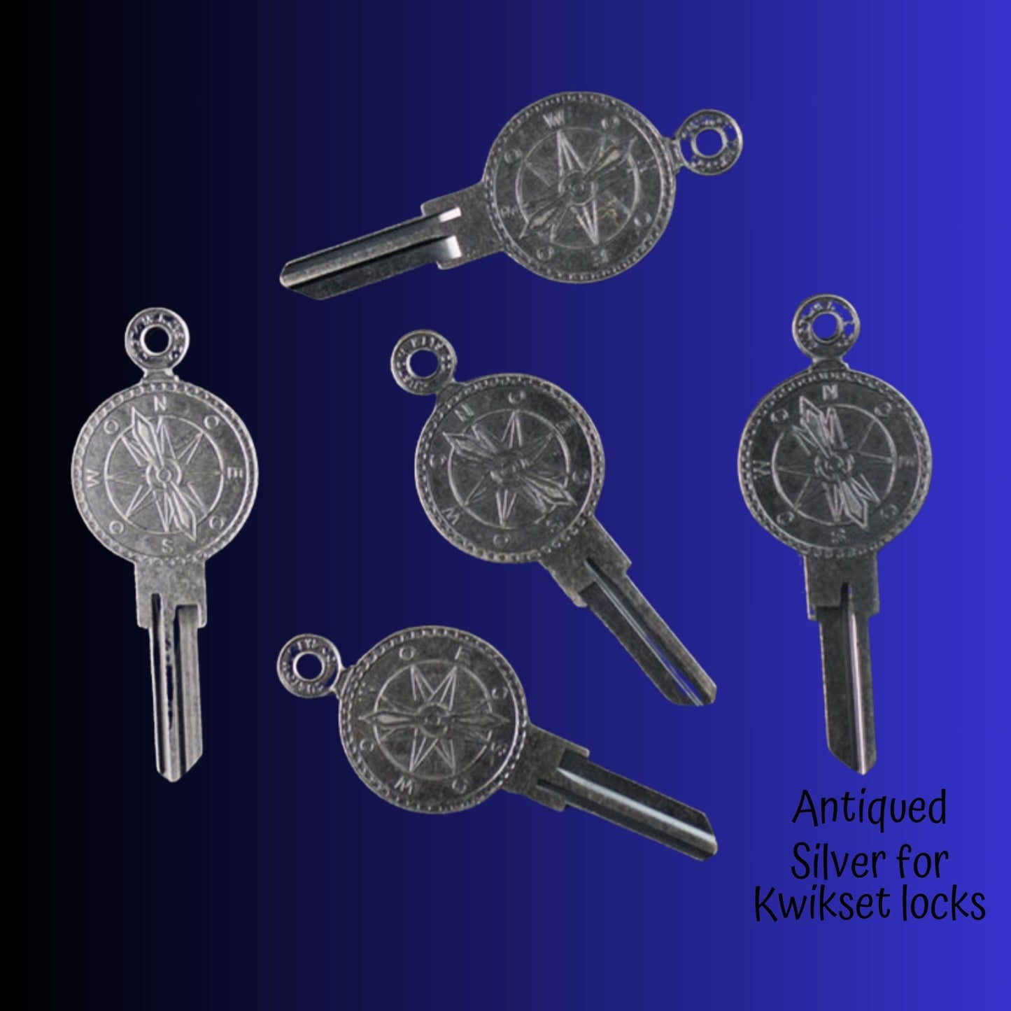 Steampunk Compass Navigator Uncut House Key Blank