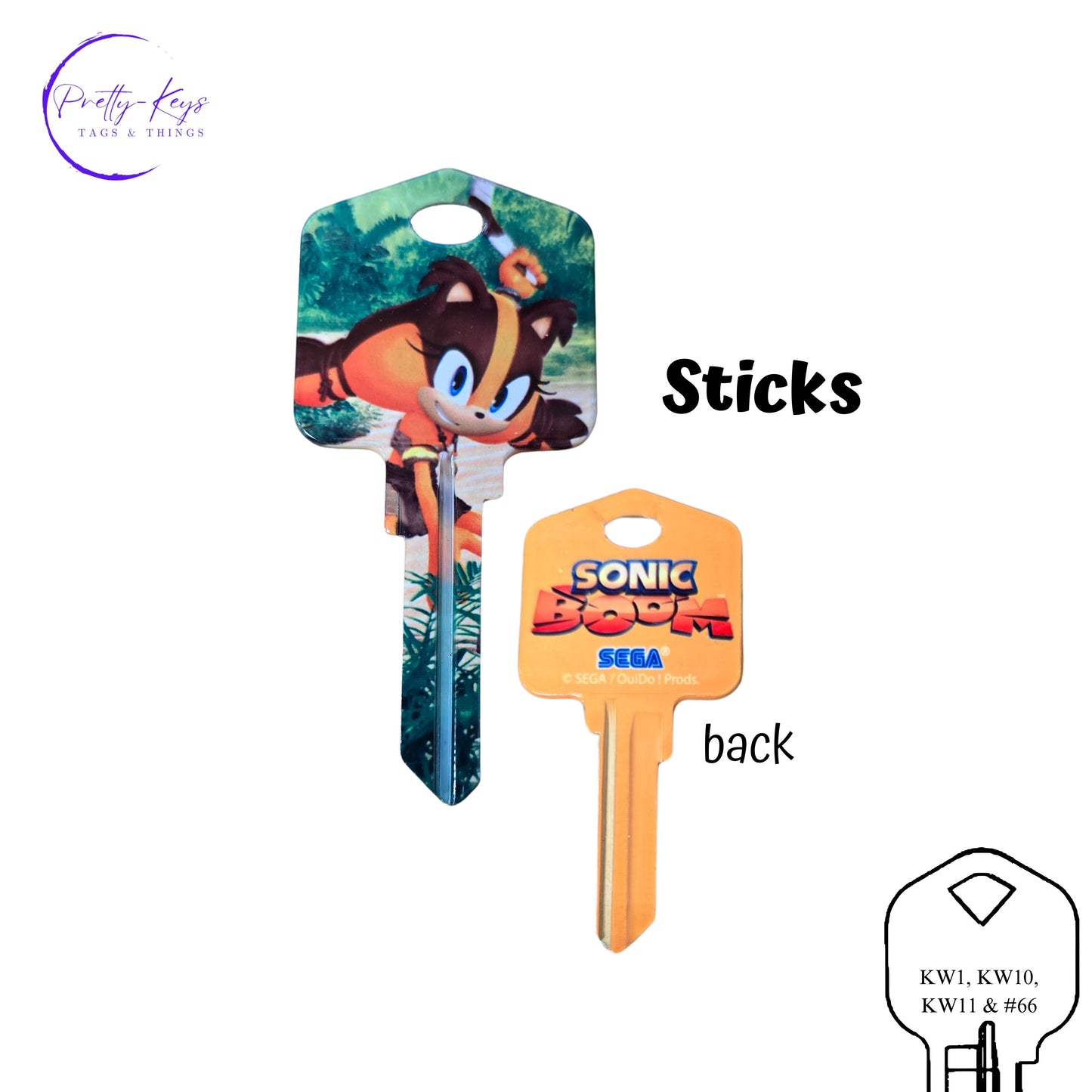 Sonic the Hedgehog Uncut House Key Blank DISCONTINUED