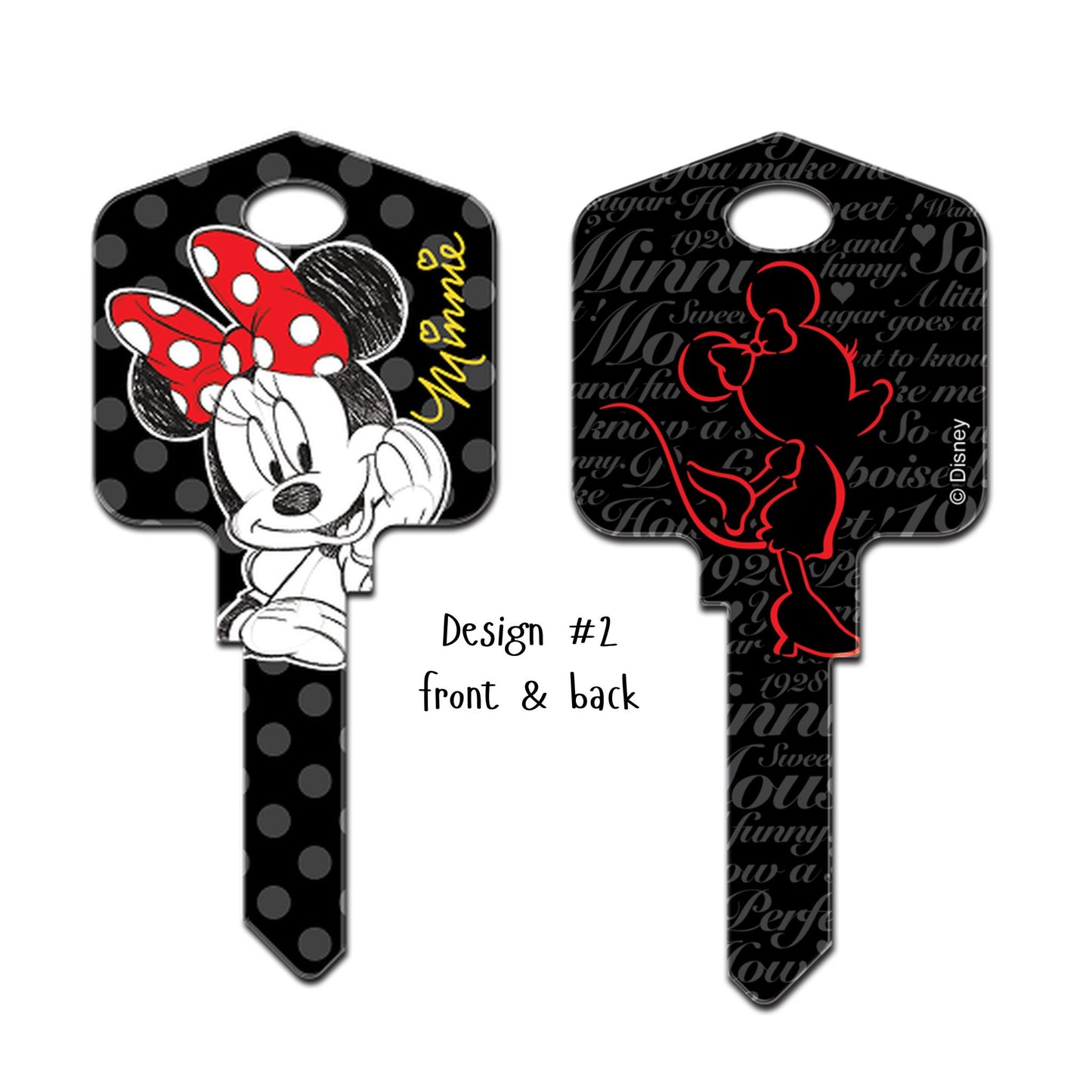 Disney's Minnie Mouse Uncut House Key Blank 4 Designs