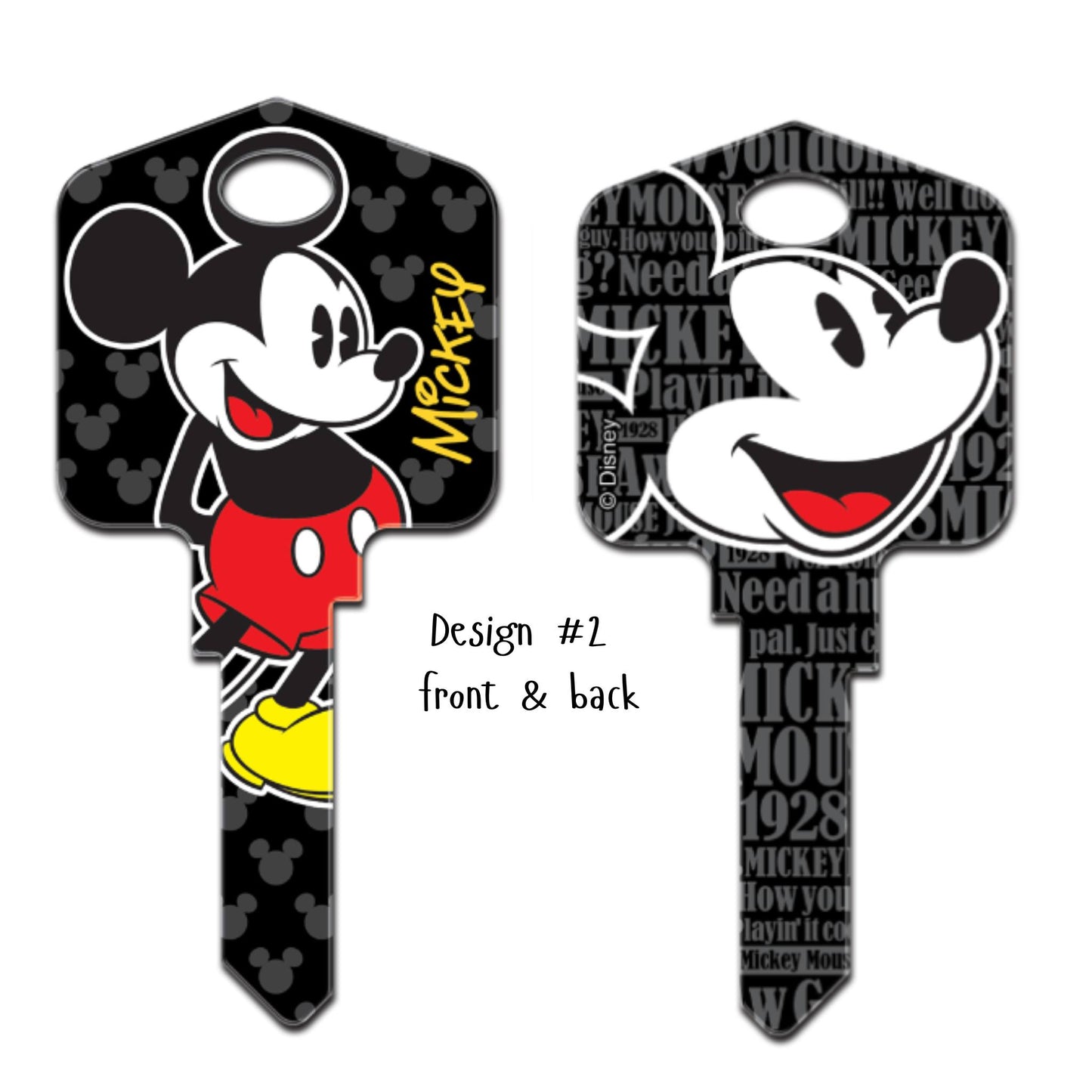 Disney's Mickey Mouse Uncut House Key Blank 4 Designs