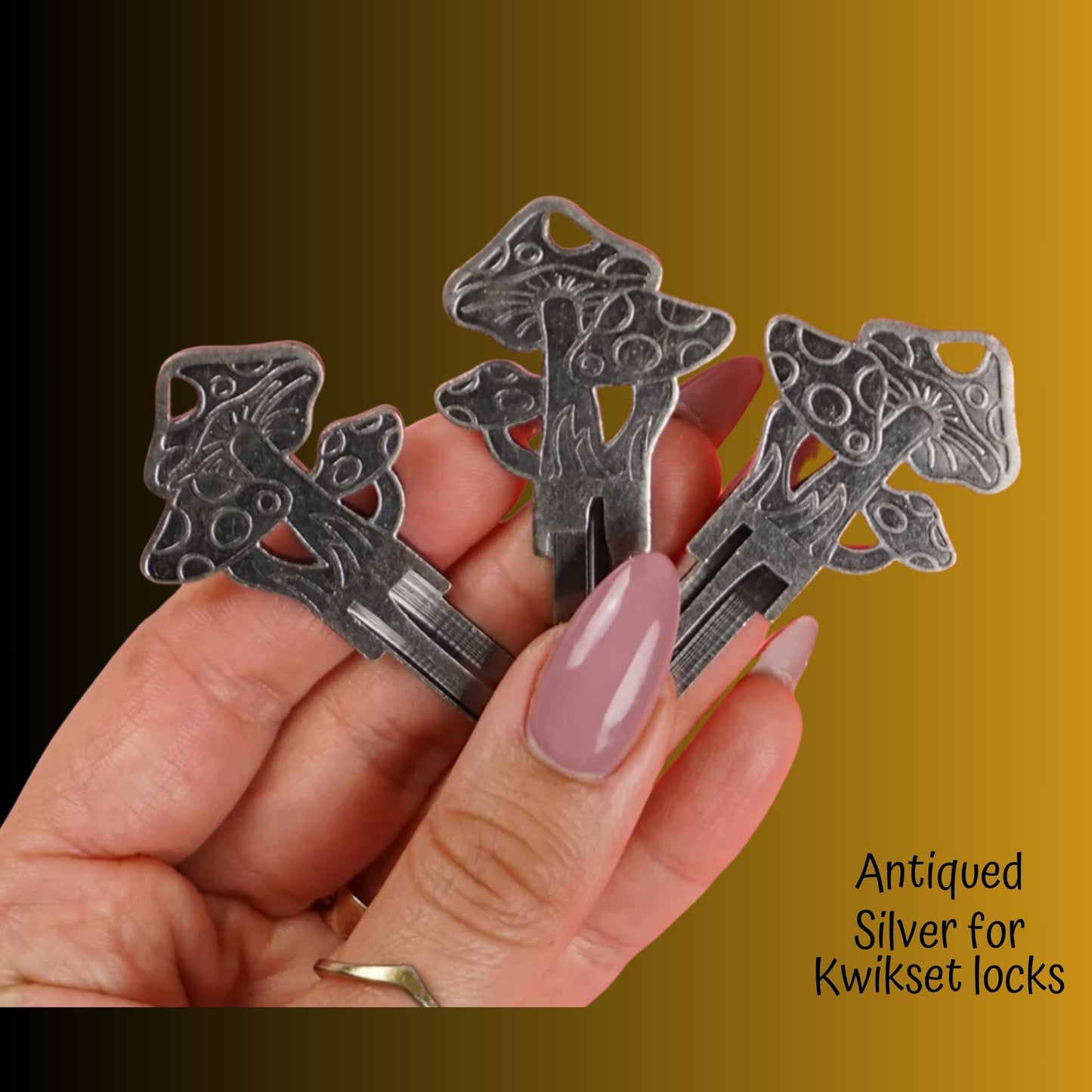 Steampunk Fantasy Mushroom Fungi Uncut House Key Blank