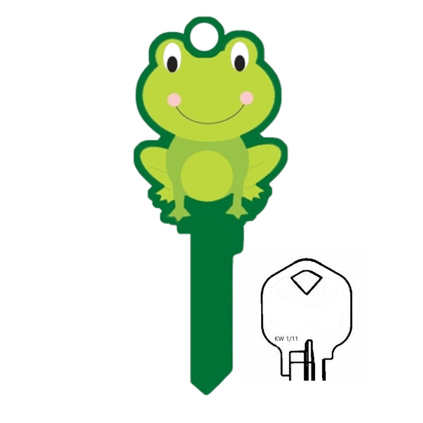 Green Frog 3D Shaped House Key Blank