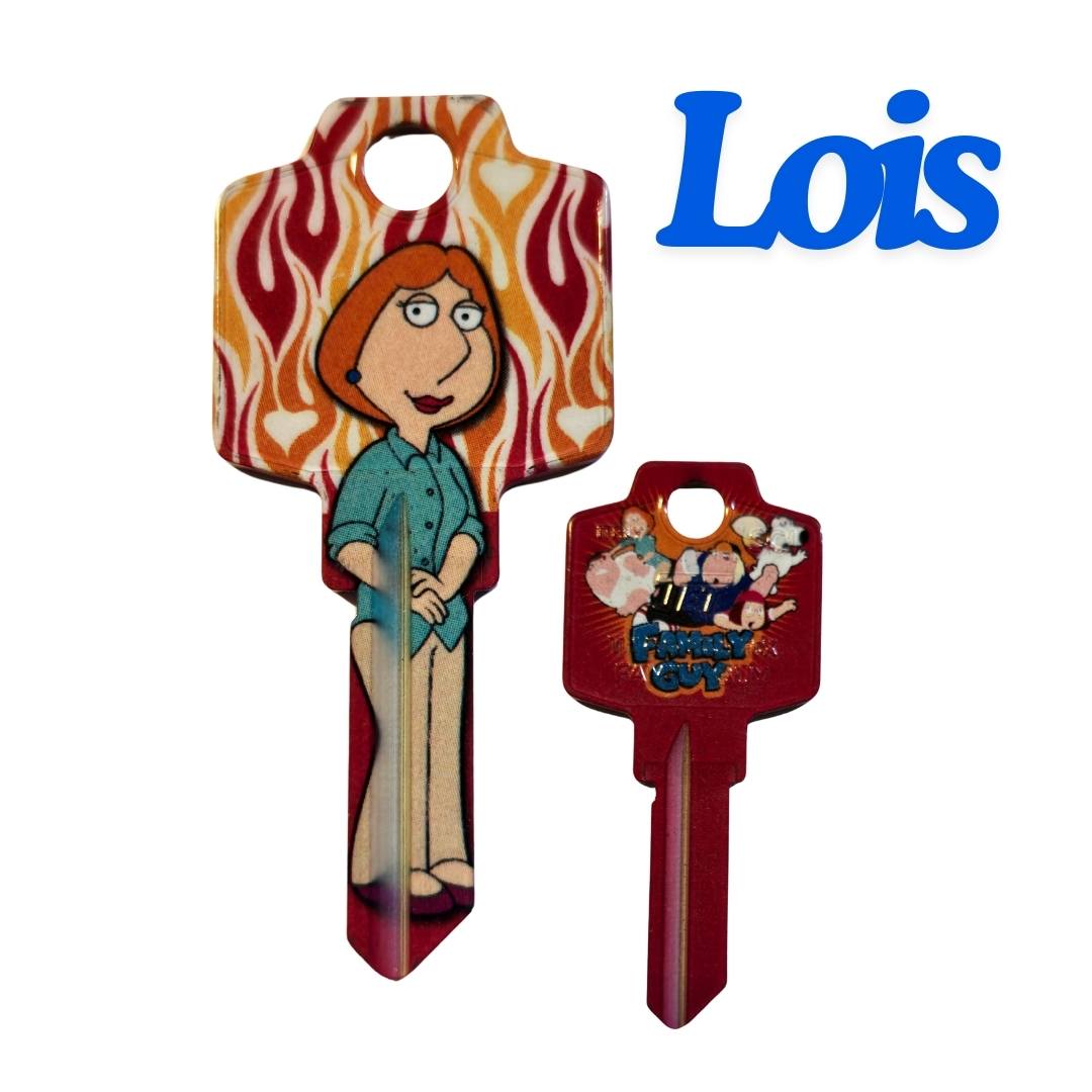 Family Guy, Brian, Stewie, Peter, Lois, Meg or Chris Uncut House Key Blank DISCONTINUED