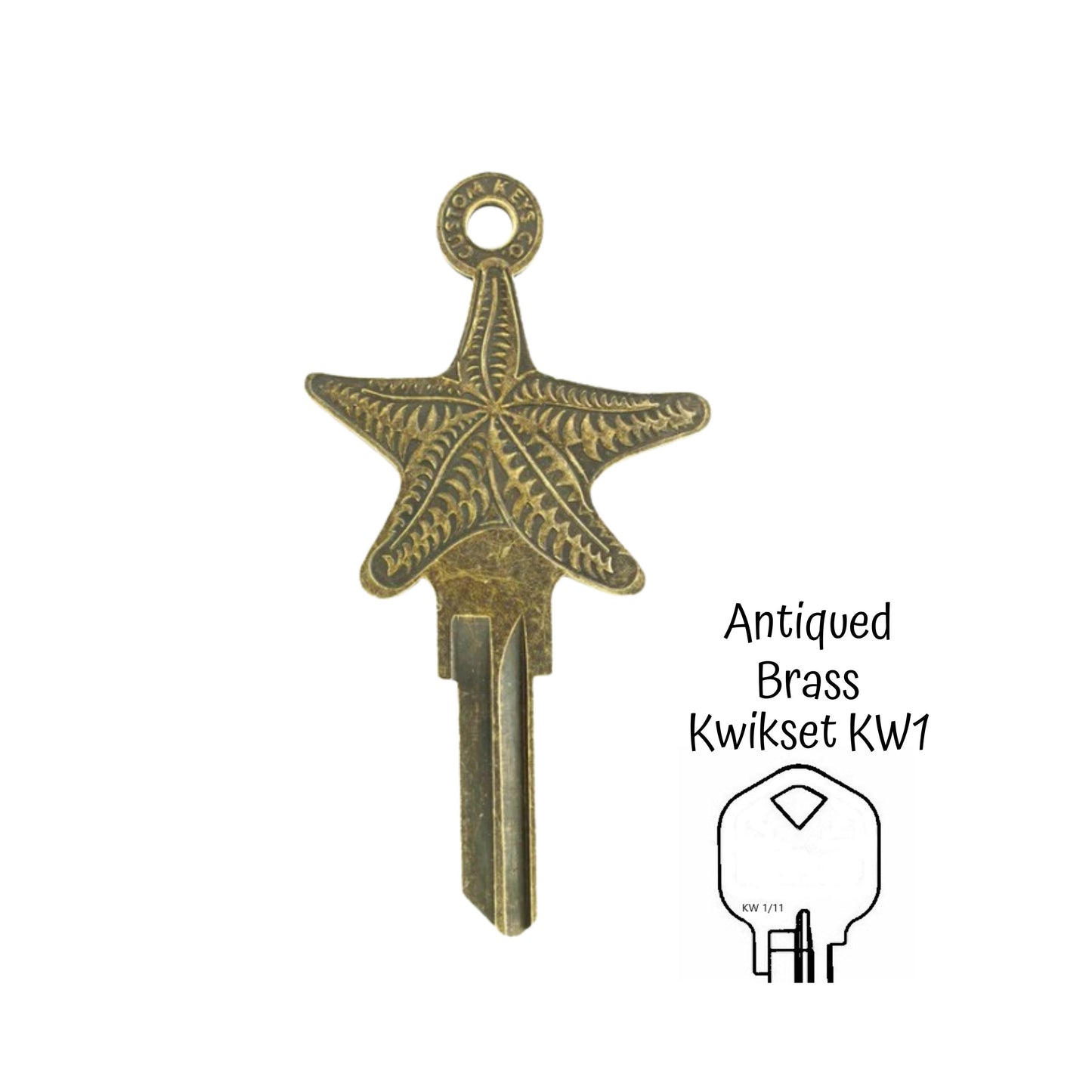 Steampunk Starfish Sealife Uncut House Key Blank