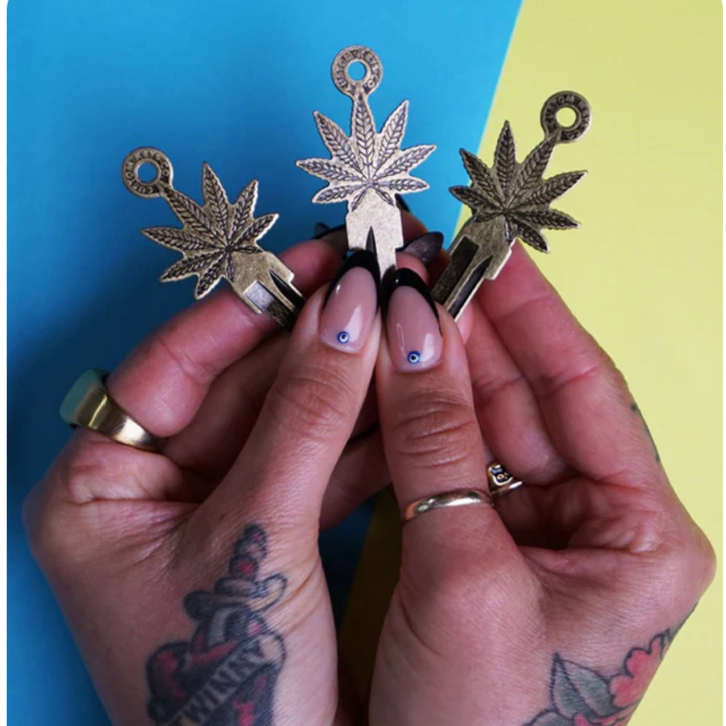 Steampunk Cannabis Leaf Uncut House Key Blank