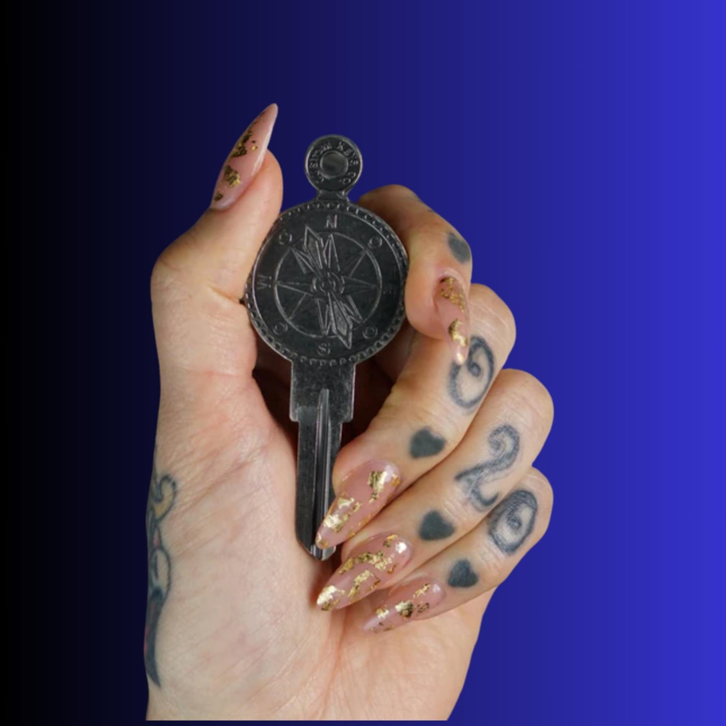 Steampunk Compass Navigator Uncut House Key Blank
