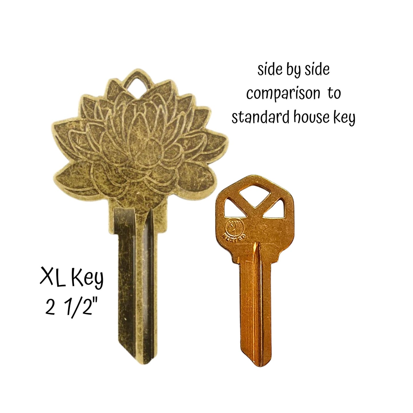 Steampunk Lotus Flower Uncut House Key Blank