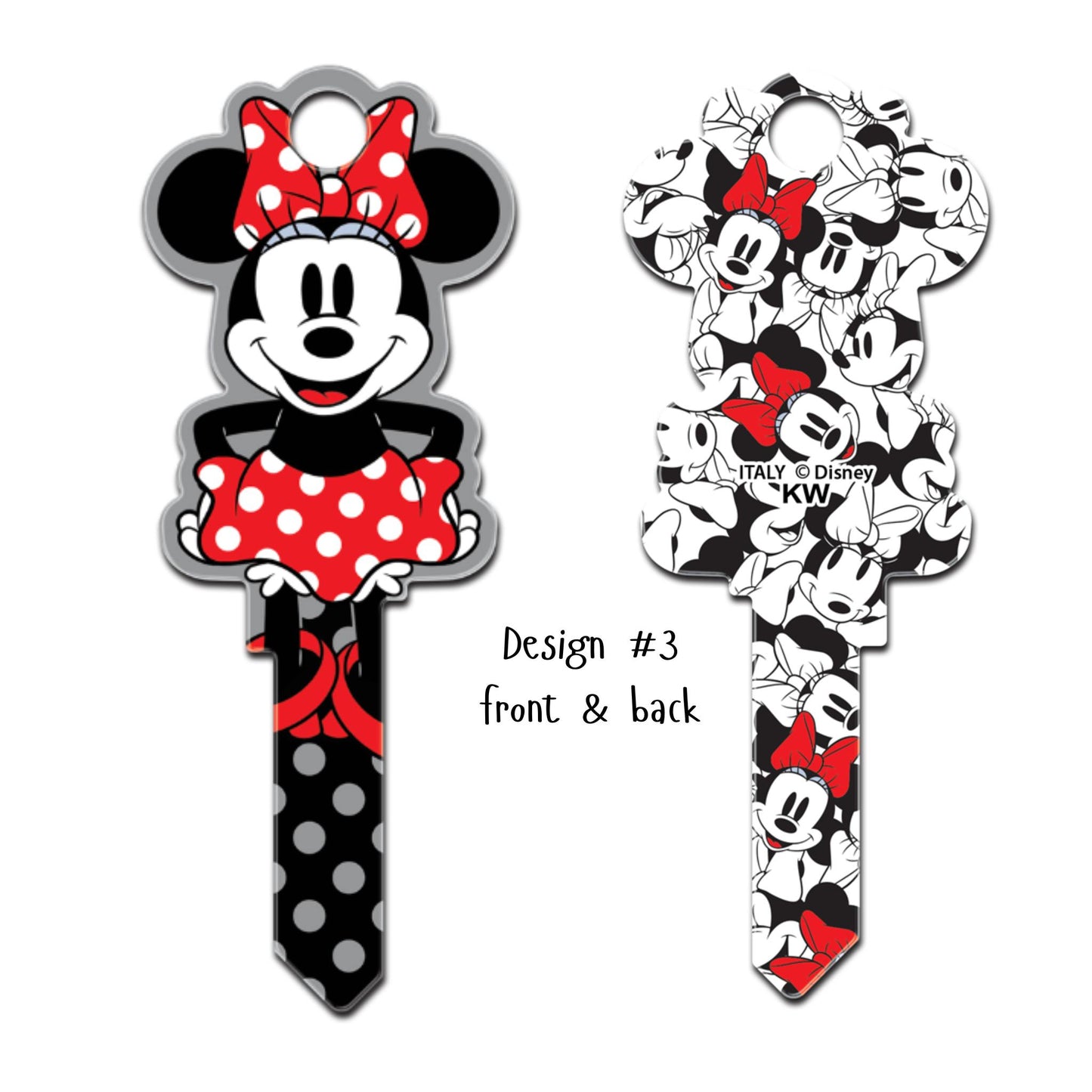 Disney's Minnie Mouse Uncut House Key Blank 4 Designs