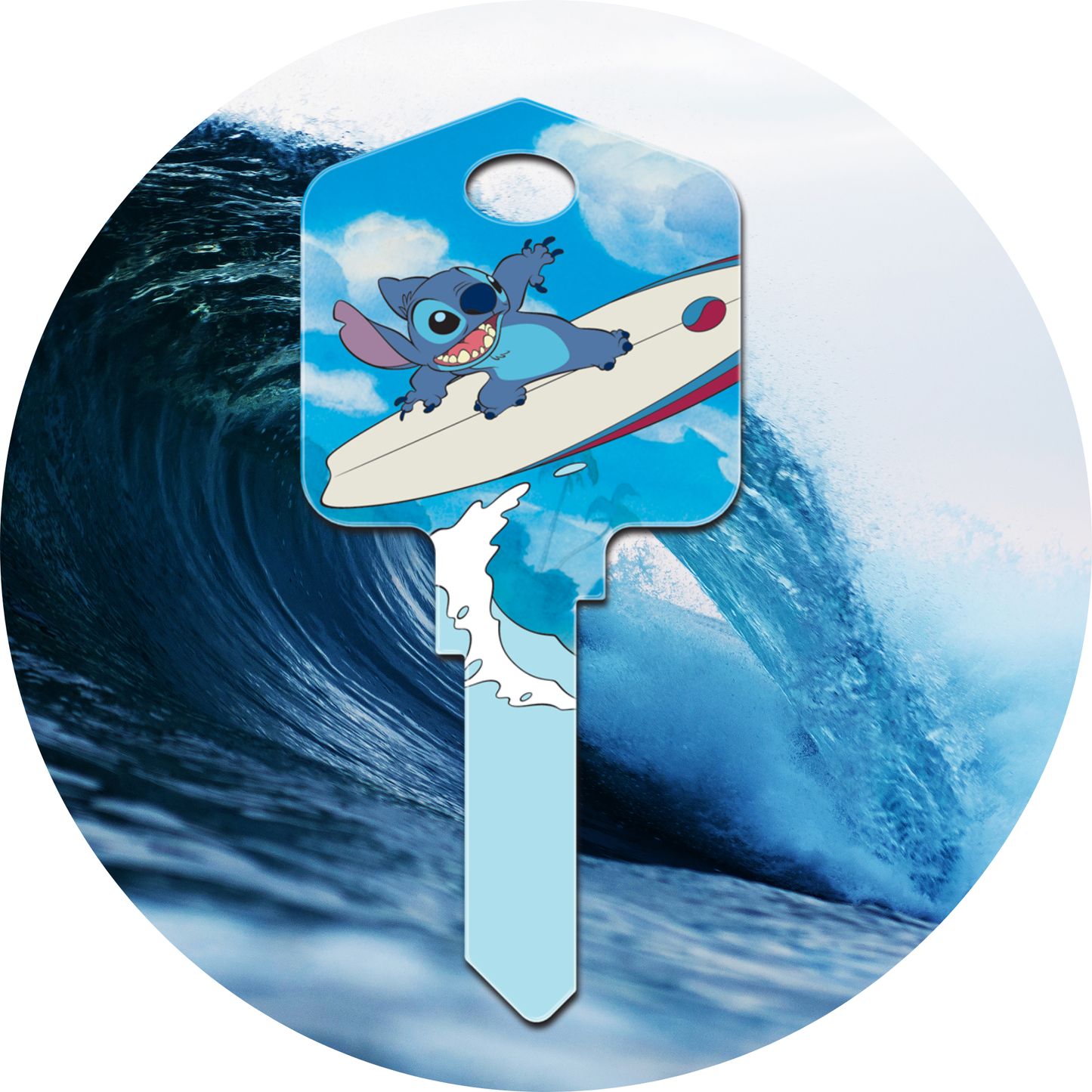 Disney's Surfin Stitch from Lilo & Stitch large uncut House Key Blank