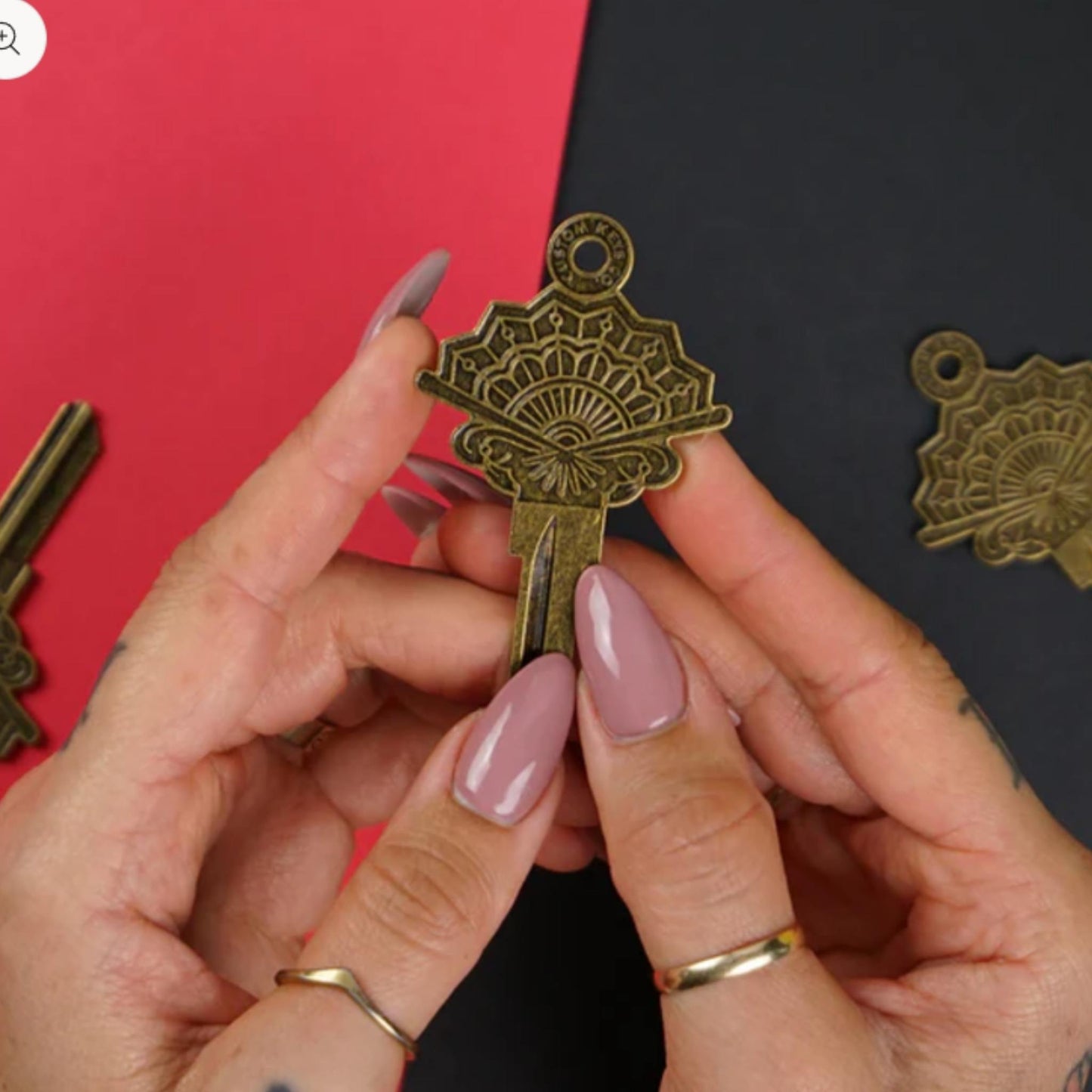 Steampunk Japanese Fan Uncut House Key Blank