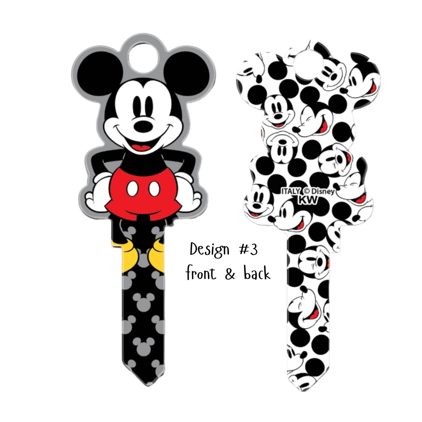 Disney's Mickey Mouse Uncut House Key Blank 4 Designs