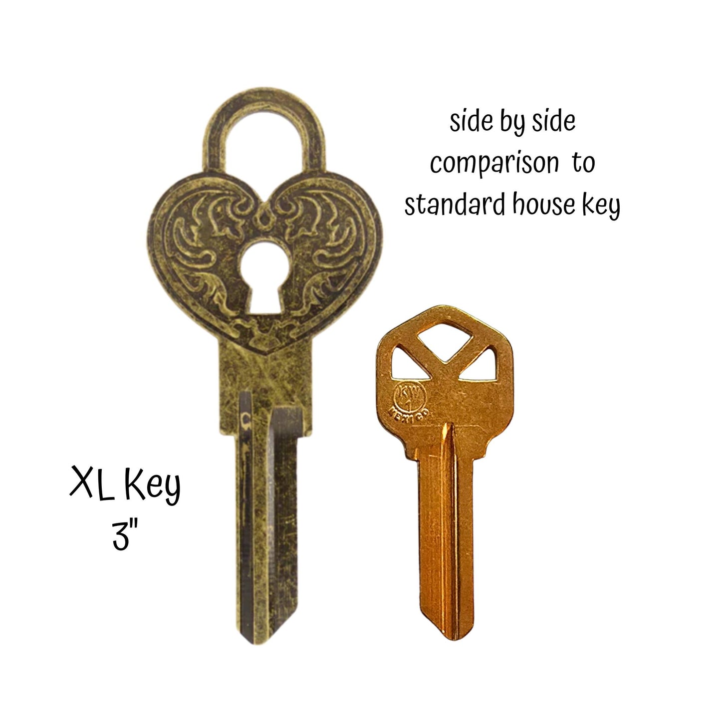Steampunk Heart Lock Uncut House Key Blank