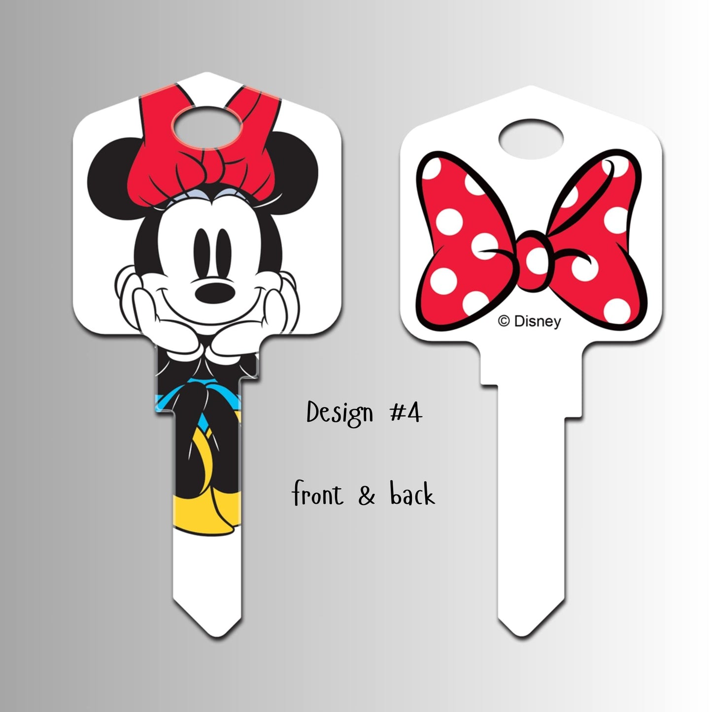 Disney's Minnie Mouse Uncut House Key Blank 4 Designs