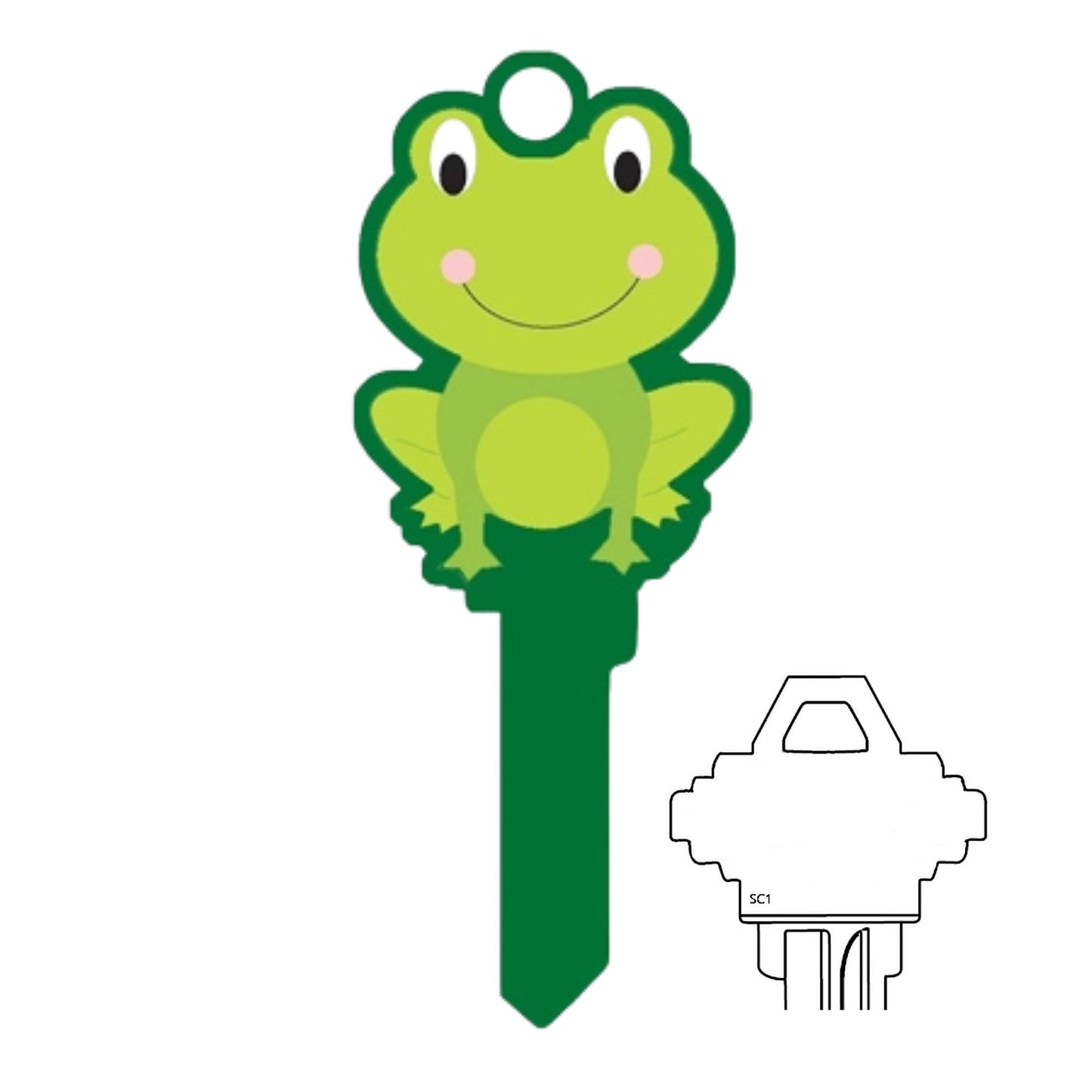 Green Frog 3D Shaped House Key Blank