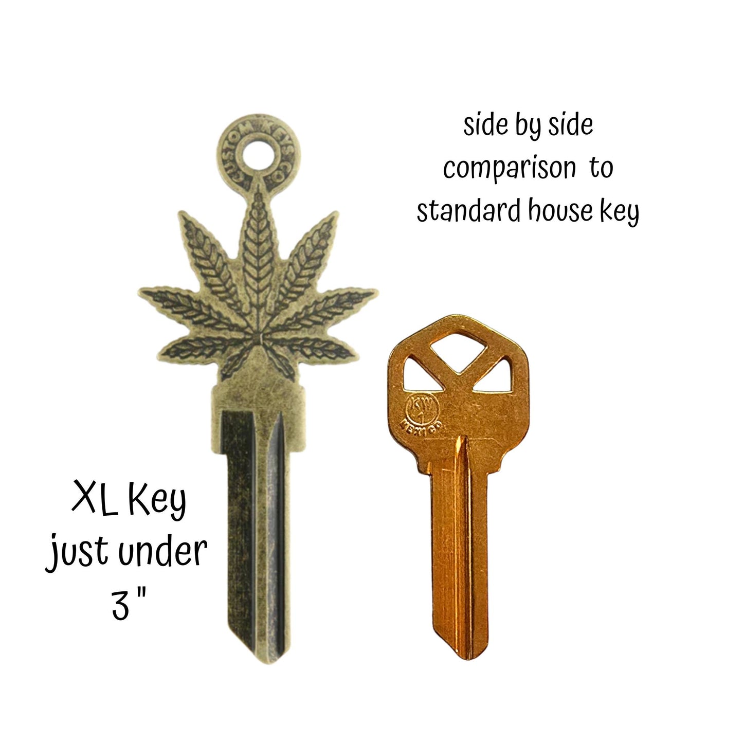 Steampunk Cannabis Leaf Uncut House Key Blank