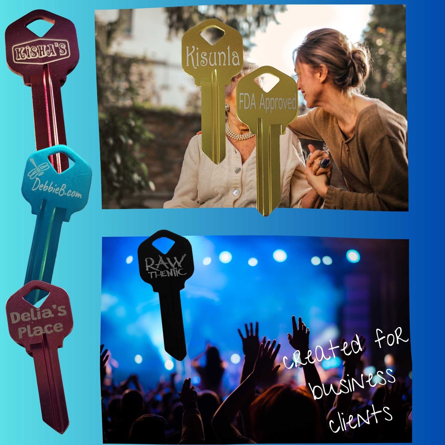 Custom Colorful Key Laser Engrave Personalized Home or Office Key Blank