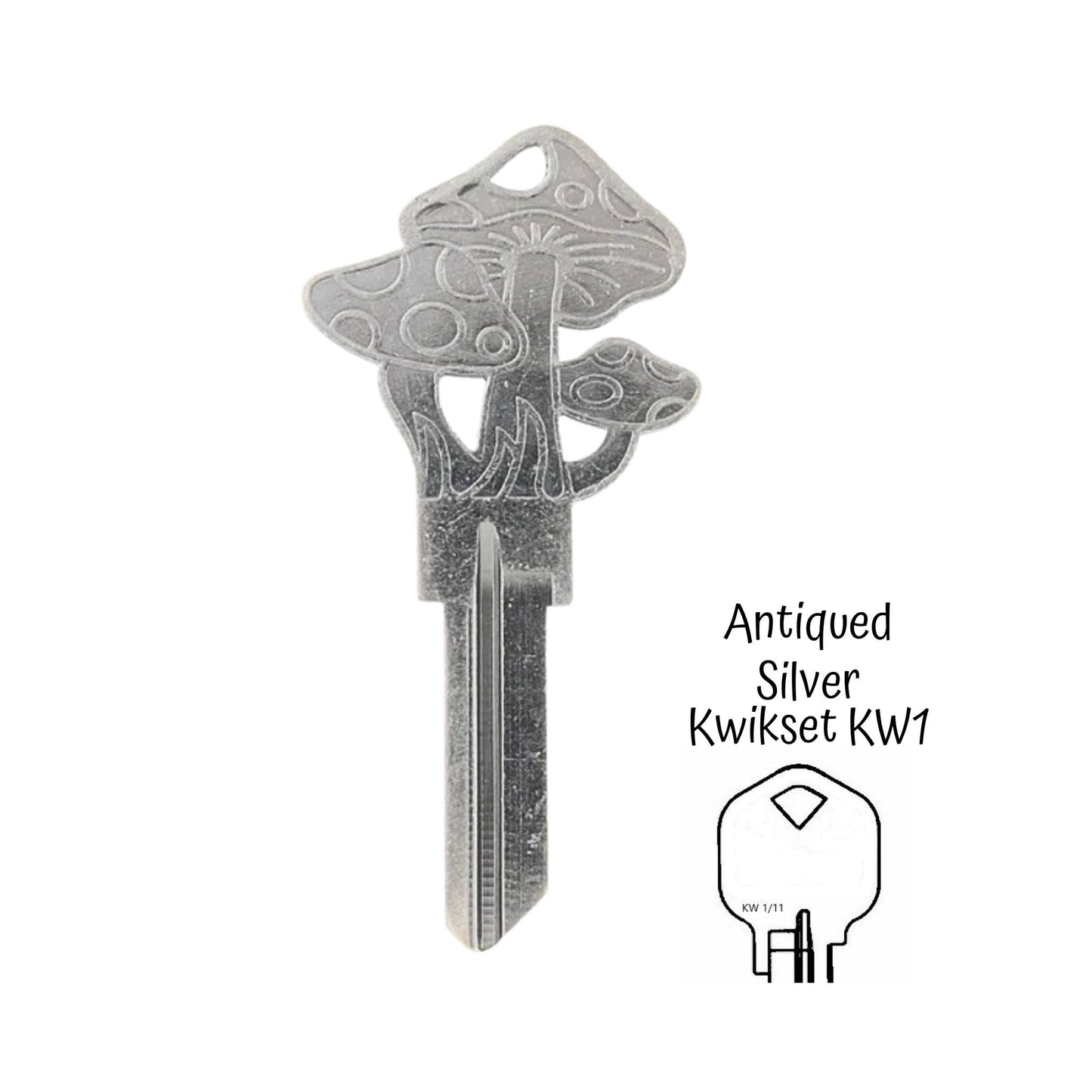Steampunk Fantasy Mushroom Fungi Uncut House Key Blank
