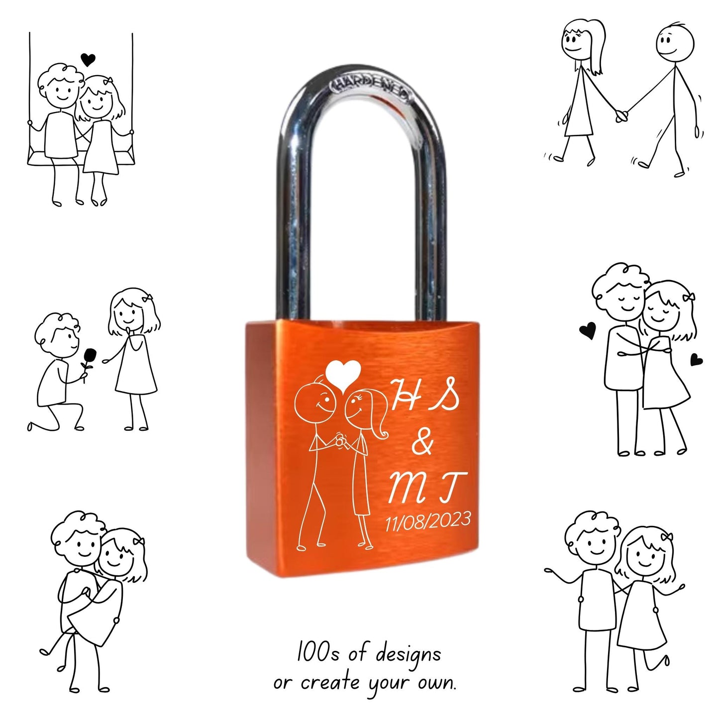 Love Locks Laser Engraved Custom Personalized Padlocks