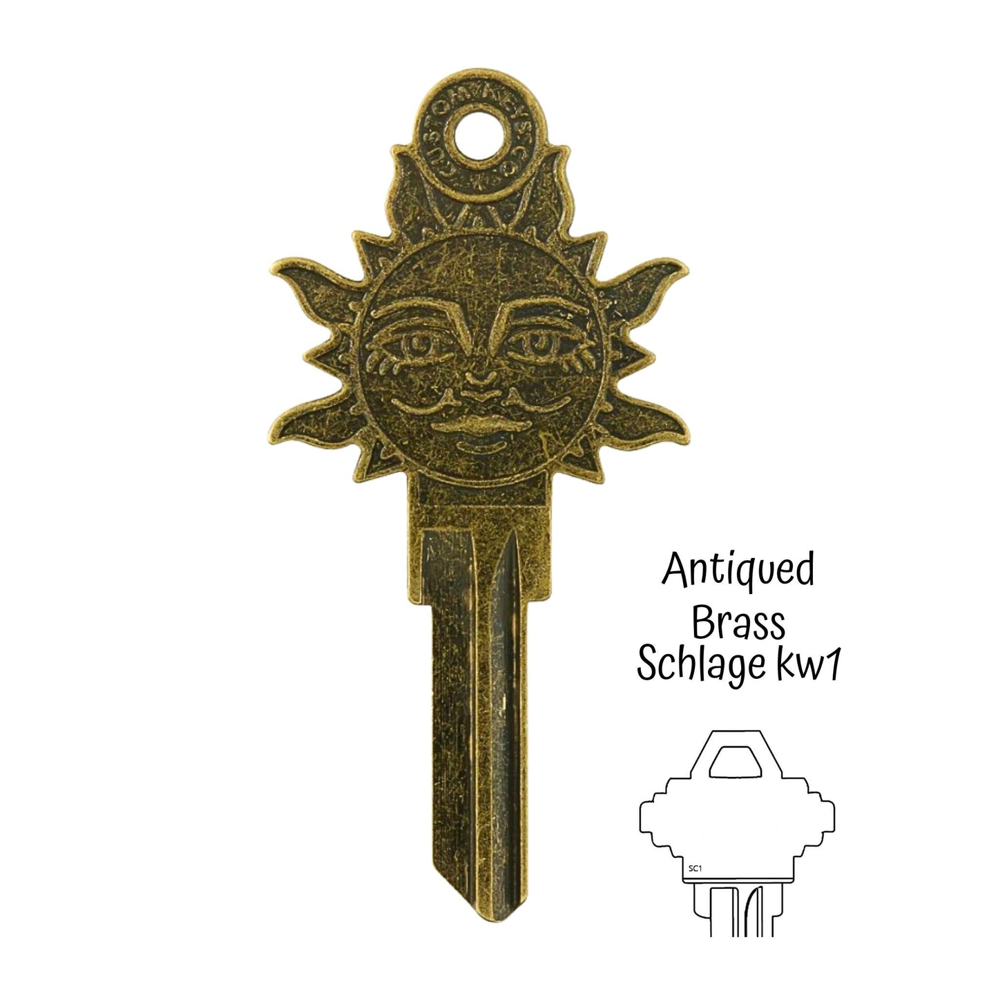 Steampunk Daystar Sun Uncut House Key Blank