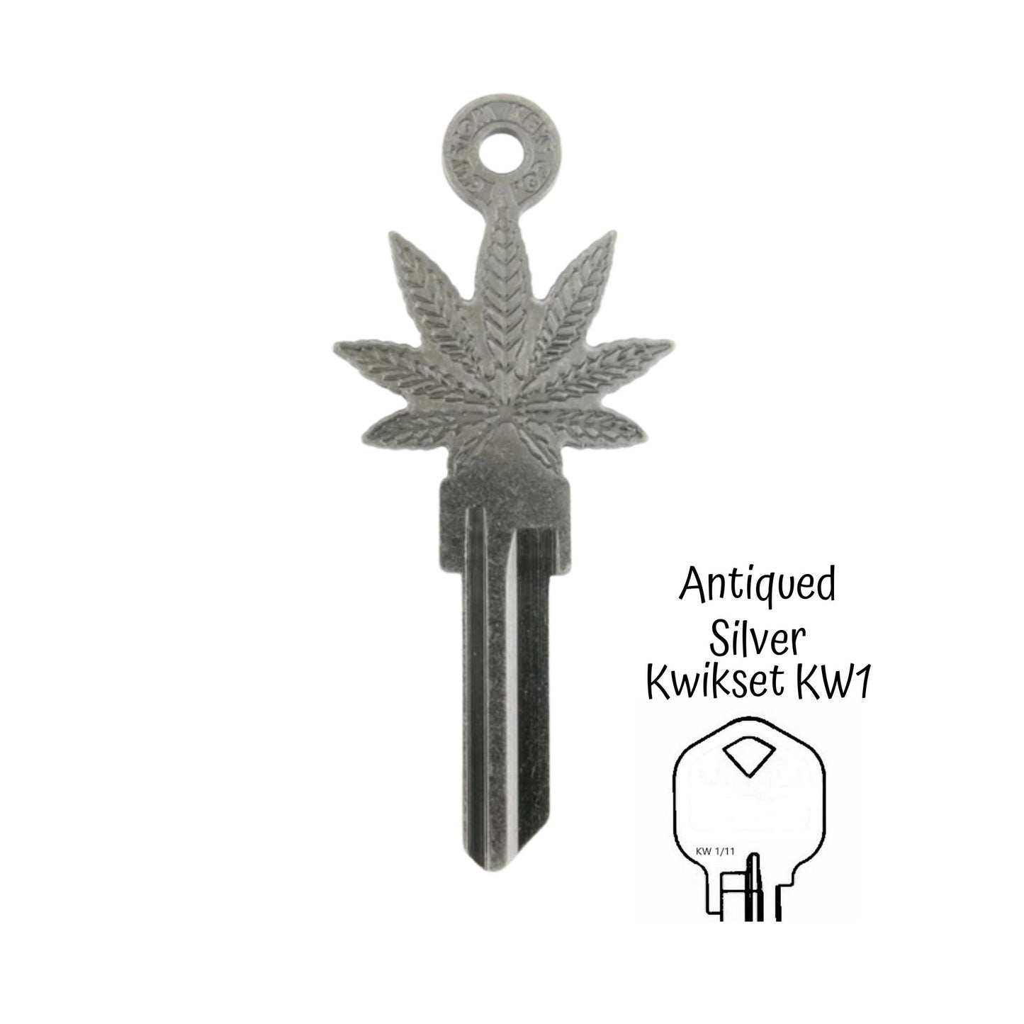 Steampunk Cannabis Leaf Uncut House Key Blank