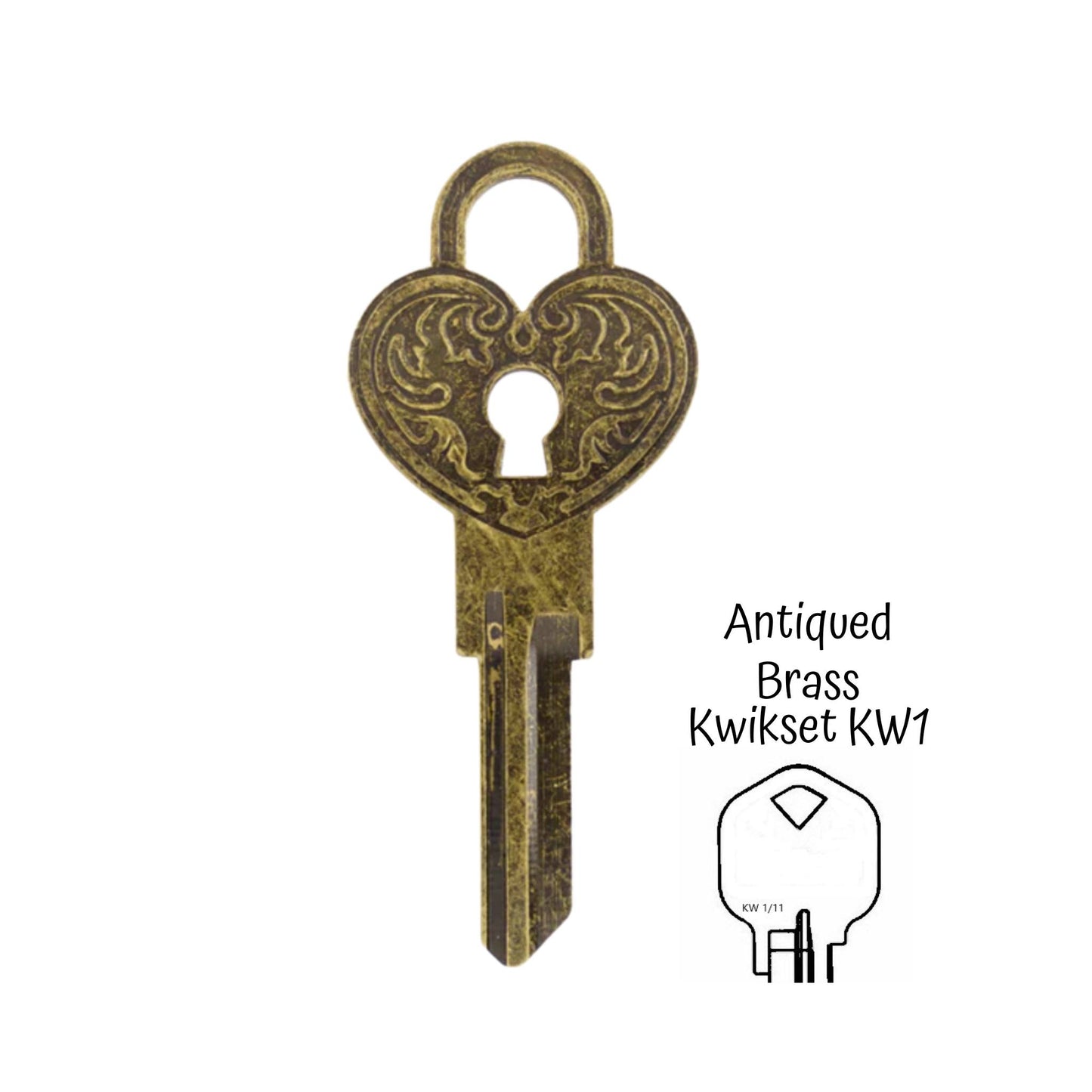 Steampunk Heart Lock Uncut House Key Blank