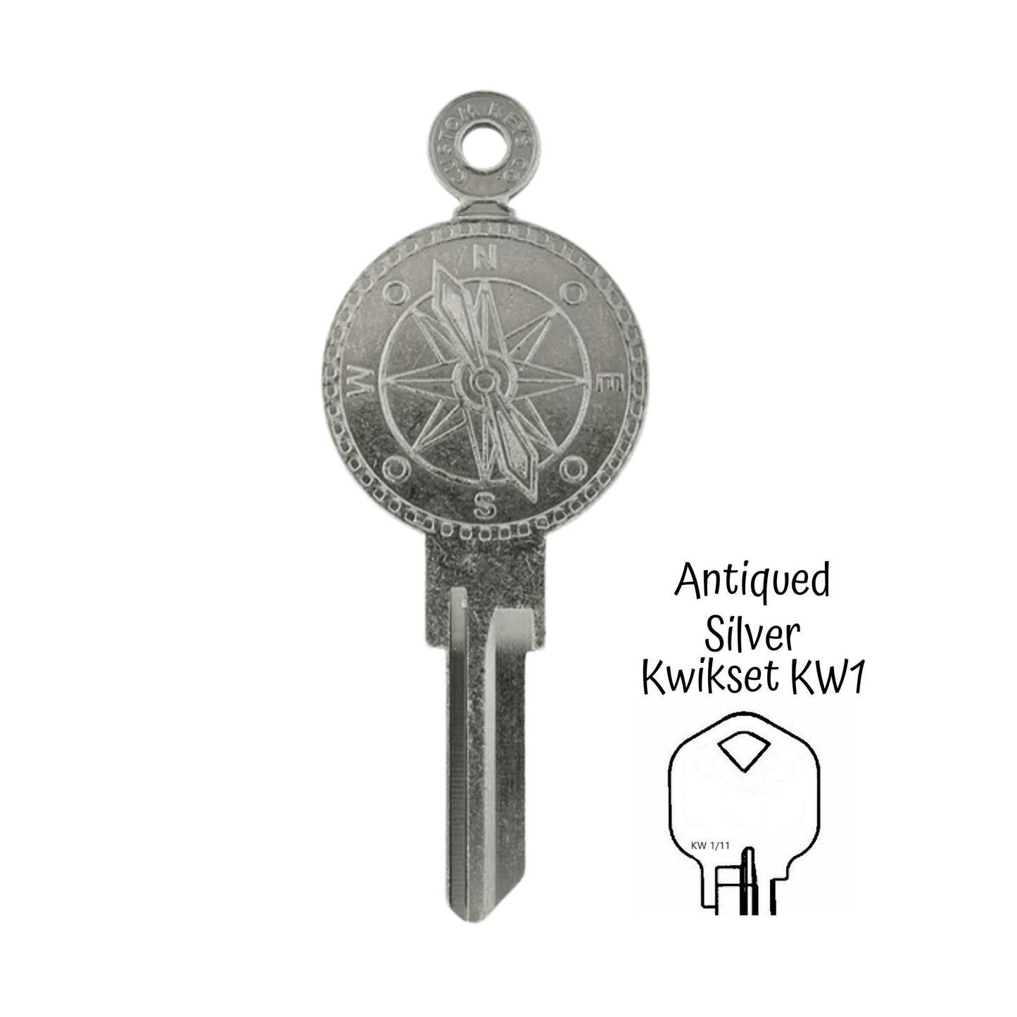 Steampunk Compass Navigator Uncut House Key Blank