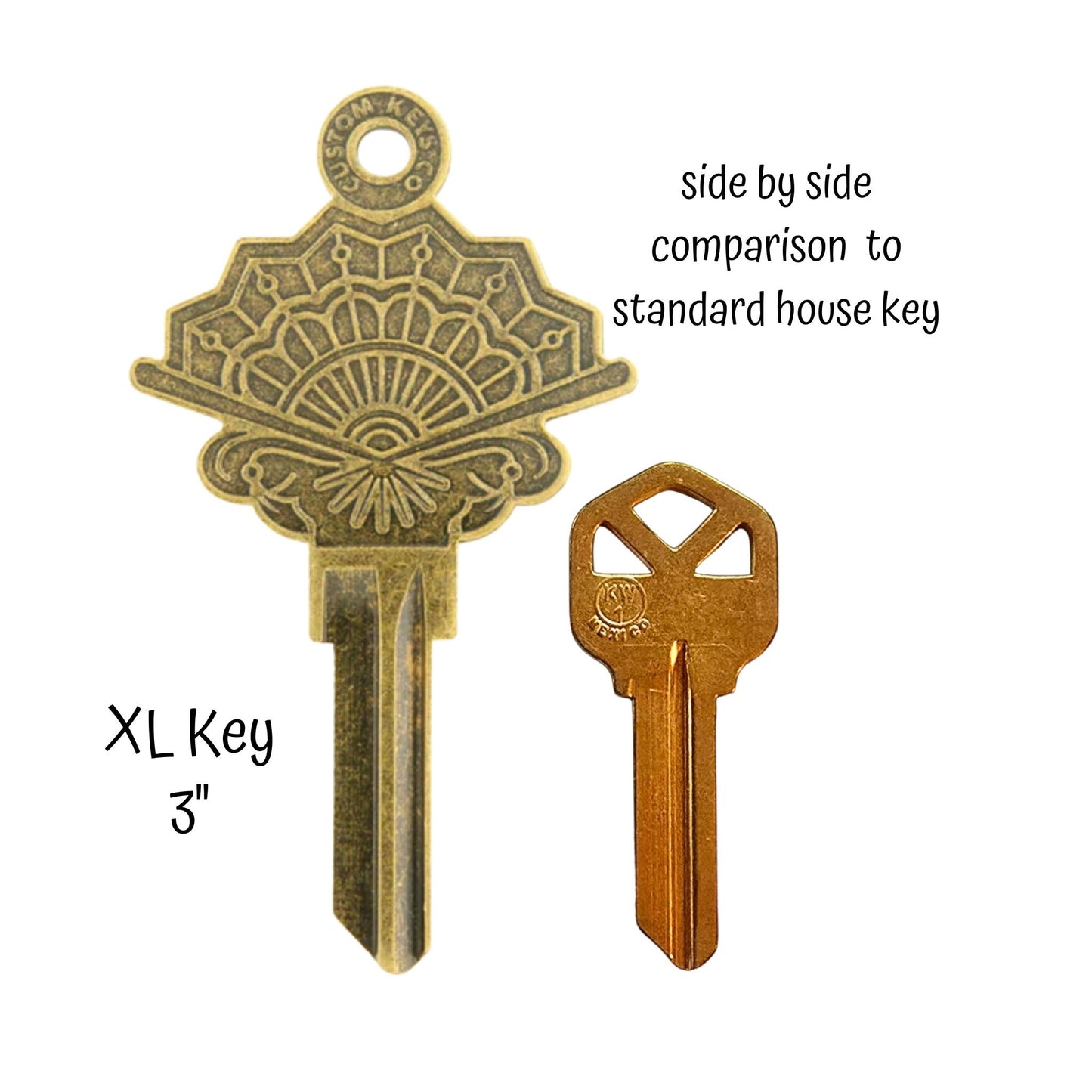 Steampunk Japanese Fan Uncut House Key Blank