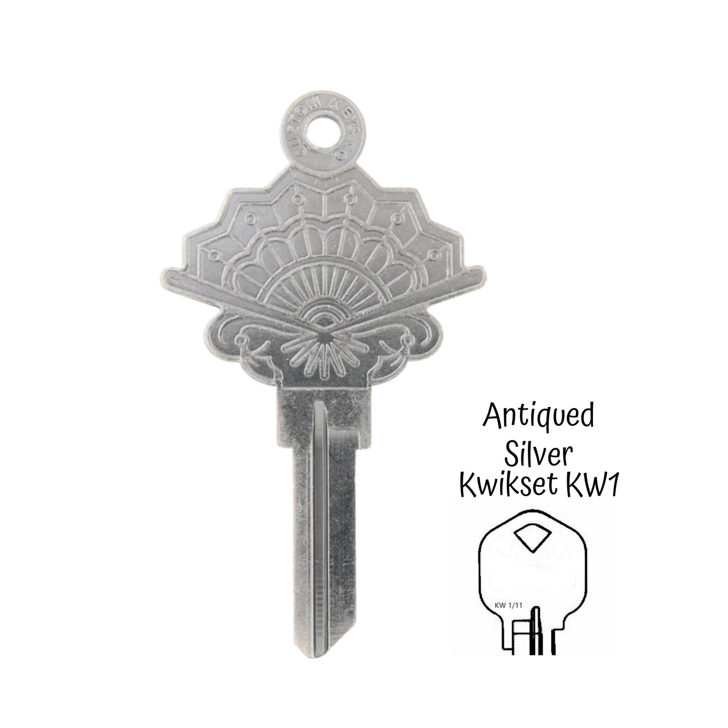 Steampunk Japanese Fan Uncut House Key Blank