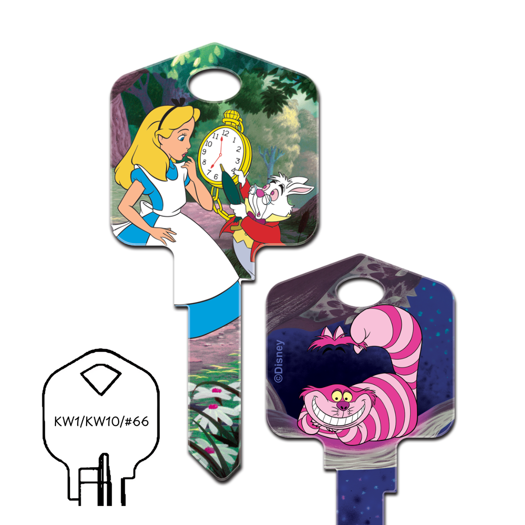 Disney's Alice in Wonderland's Uncut House Key Blank Alice & Cheshire Cat