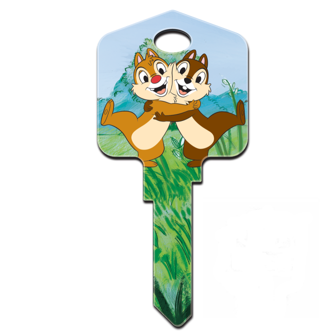 Disney's Chipmunks Chip and Dale Uncut House Key Blank