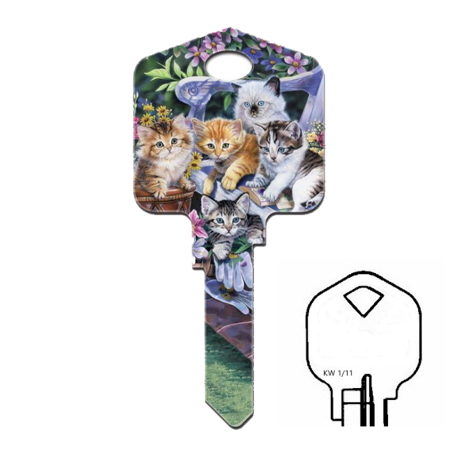 All About Kittens Uncut House Key Blank