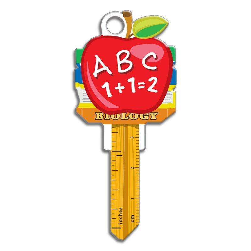 ABC 123 Teacher's Apple Uncut House Key Blank