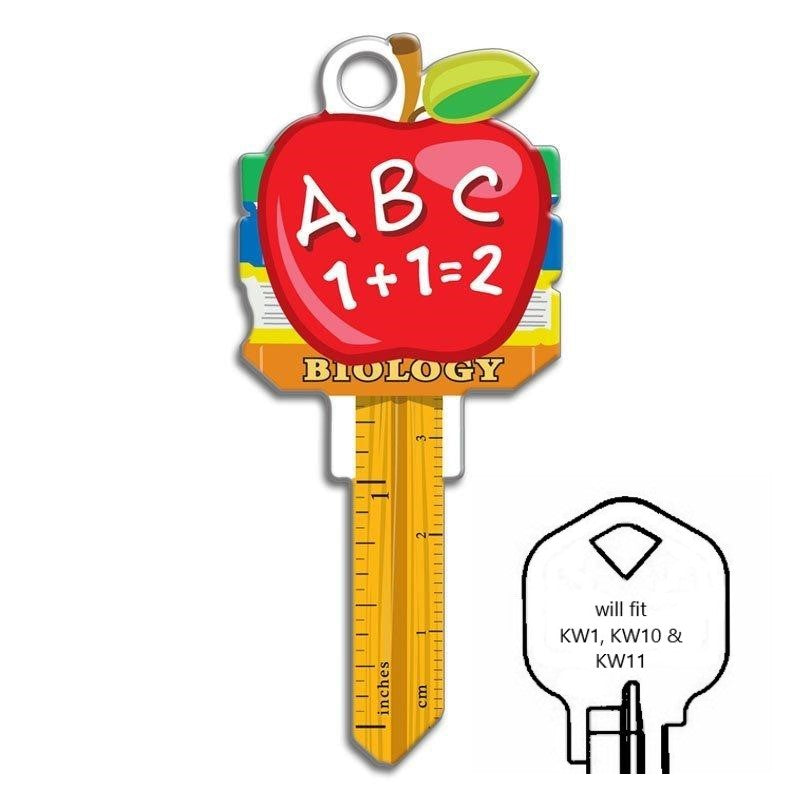 ABC 123 Teacher's Apple Uncut House Key Blank