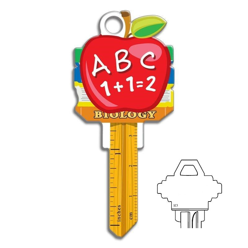 ABC 123 Teacher's Apple Uncut House Key Blank