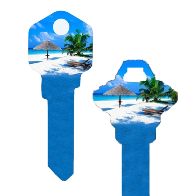 At The Beach uncut House Key Blank