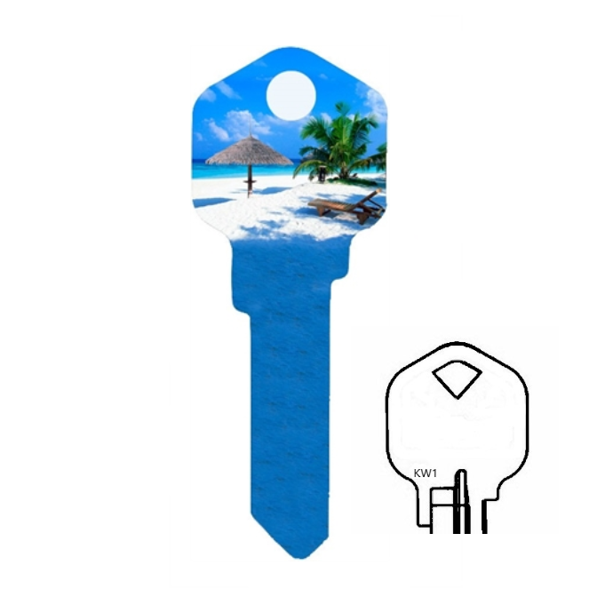 At The Beach uncut House Key Blank
