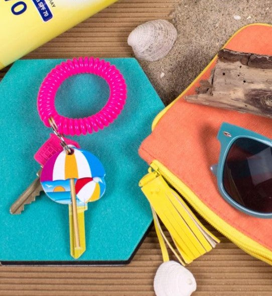 Beach Umbrella & Ball Shaped Uncut House Key Blank